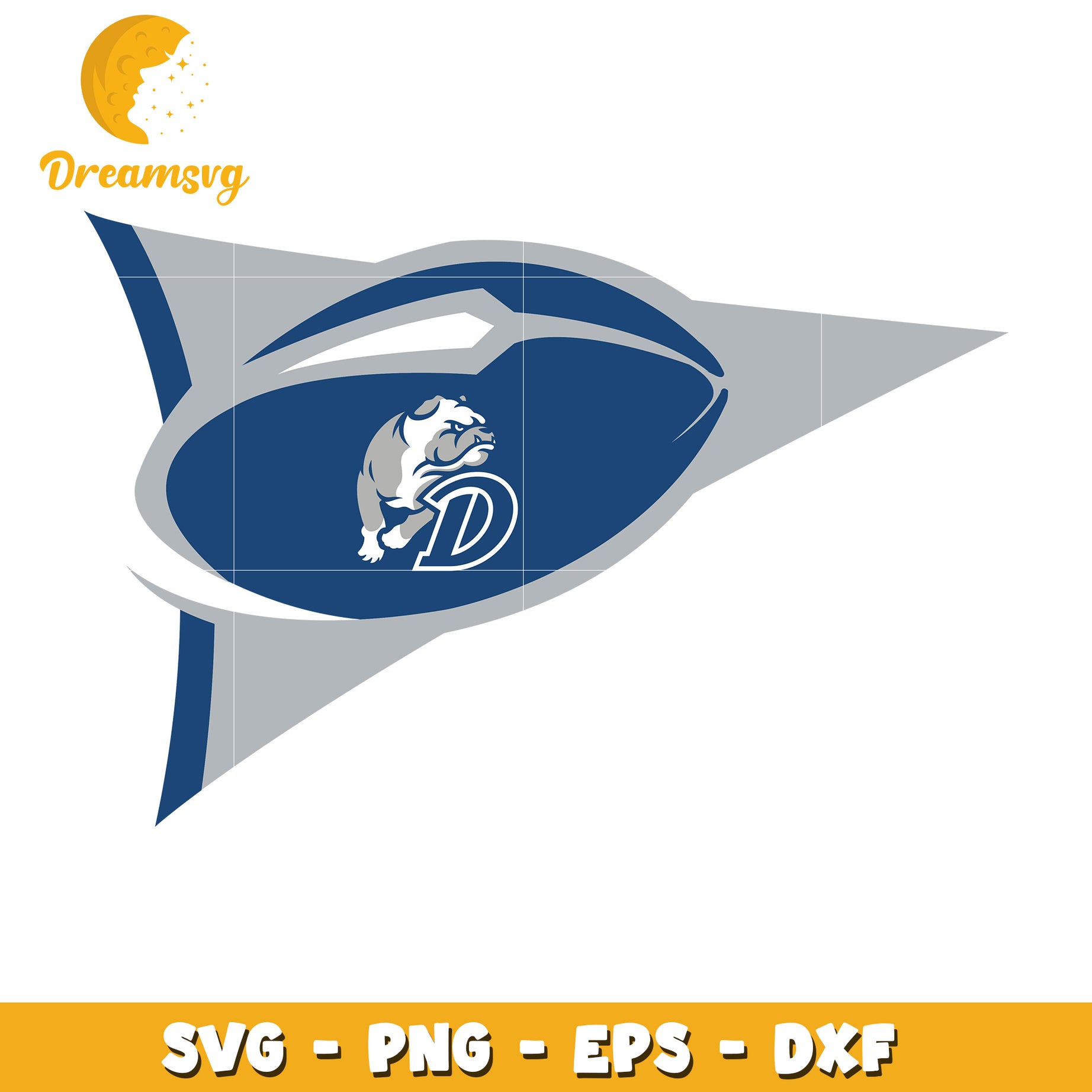 Bulldog Football SVG PNG EPS DXF