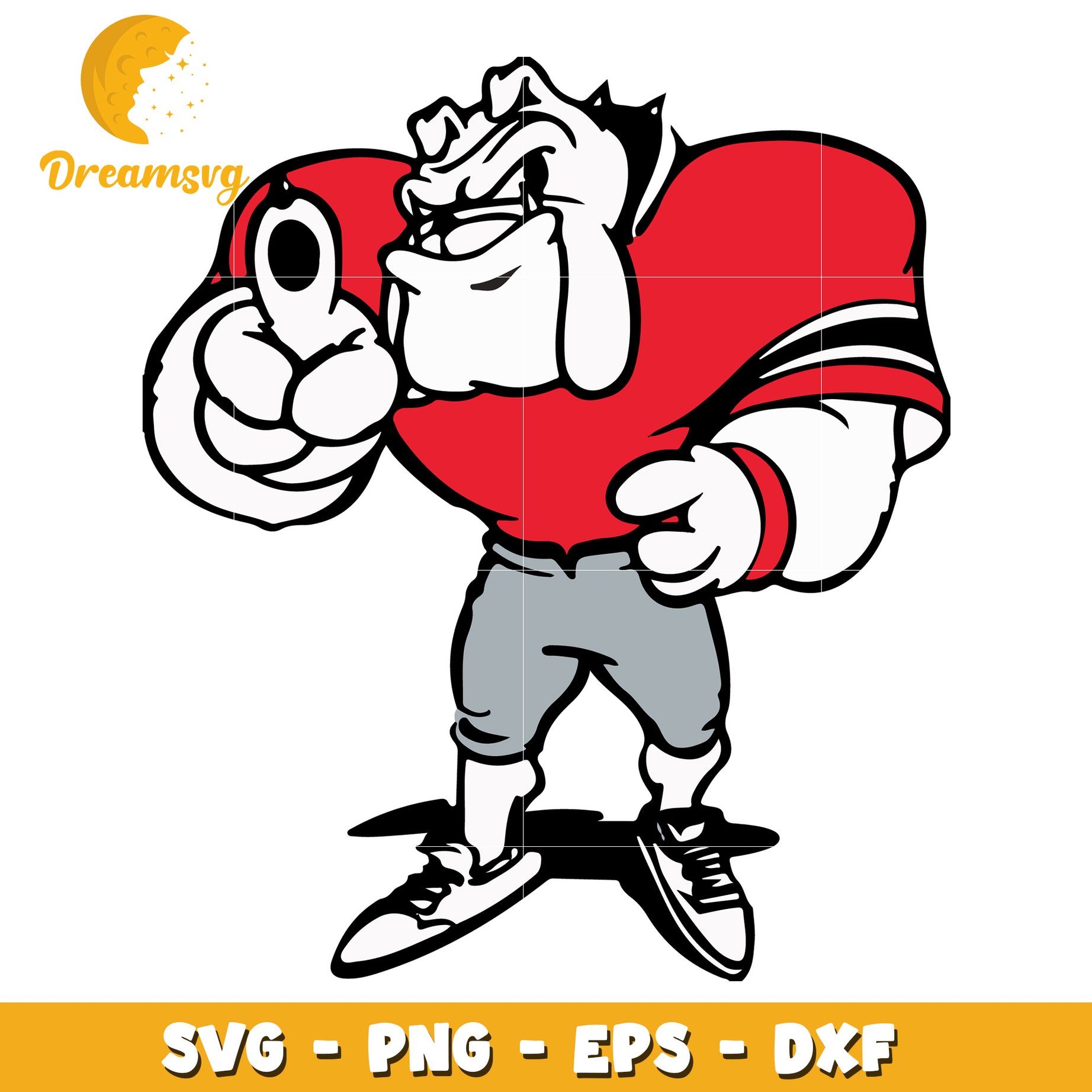 Bulldog Football SVG PNG EPS DXF Cut File