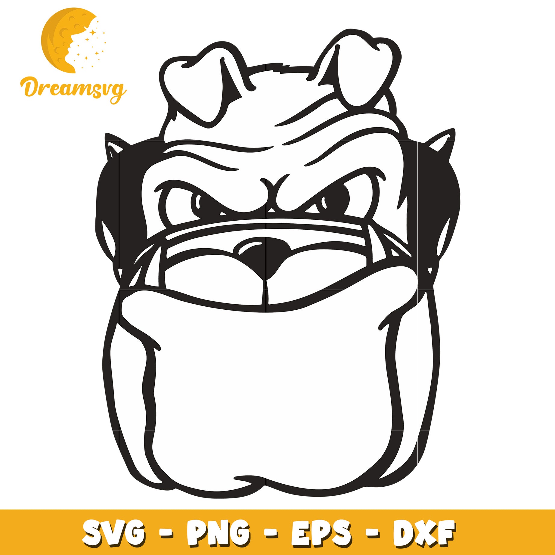 Bulldog Head SVG Clipart for Graphic Design and Crafts