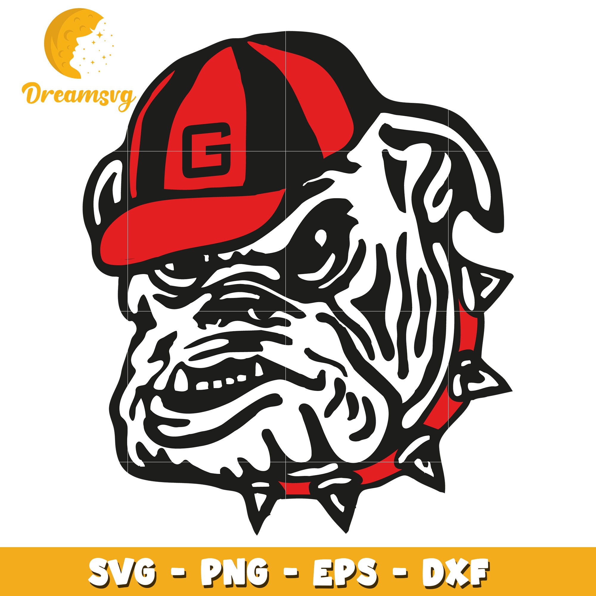 Bulldog Head SVG Graphic for Sports Team or Mascot Designs