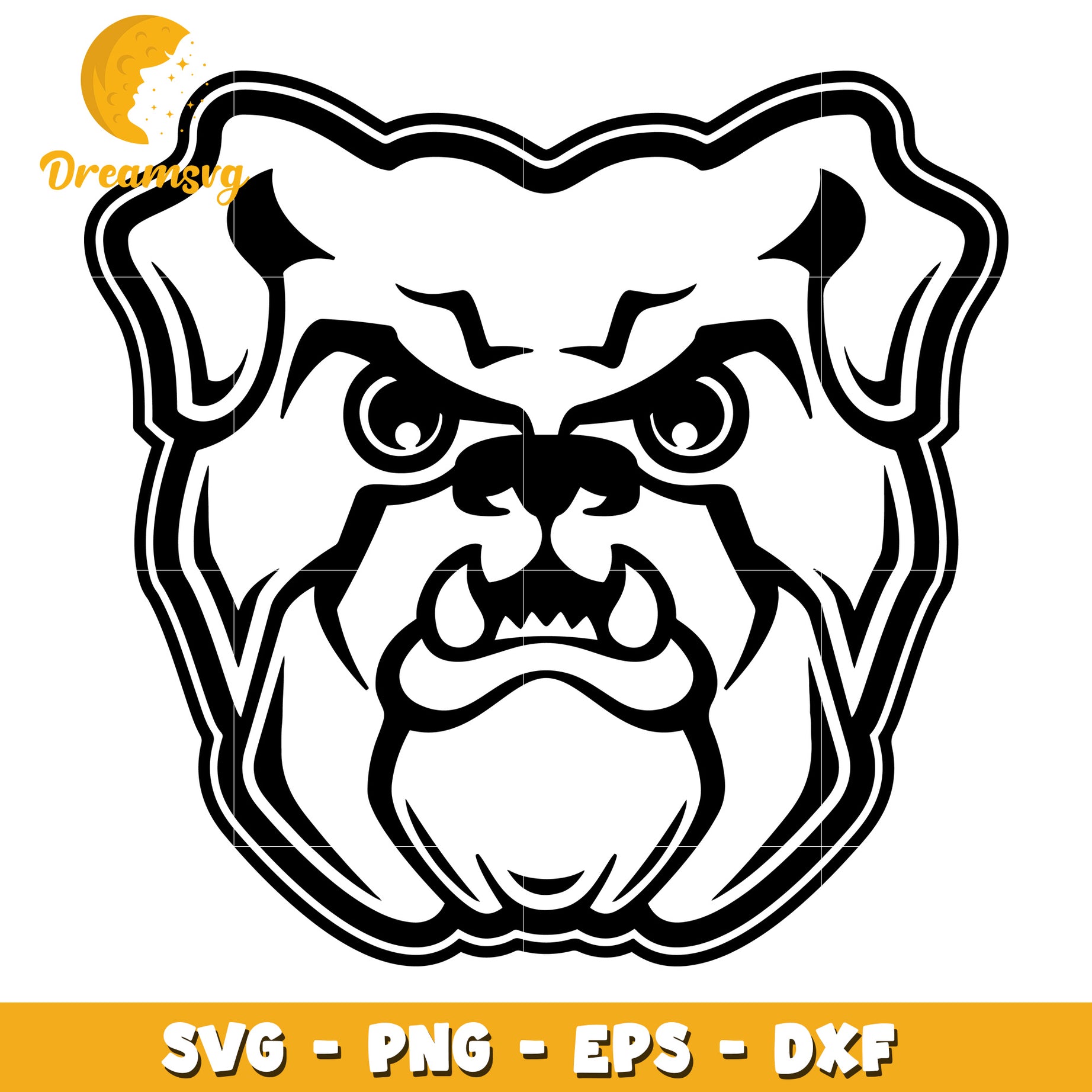 Bulldog Head SVG PNG EPS DXF Cut File