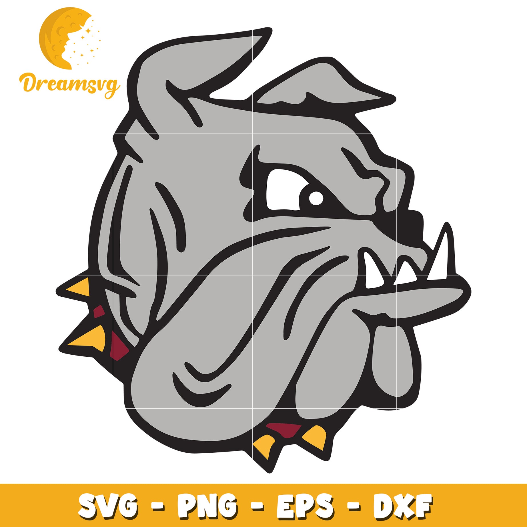 Bulldog Head SVG PNG EPS DXF Cut File