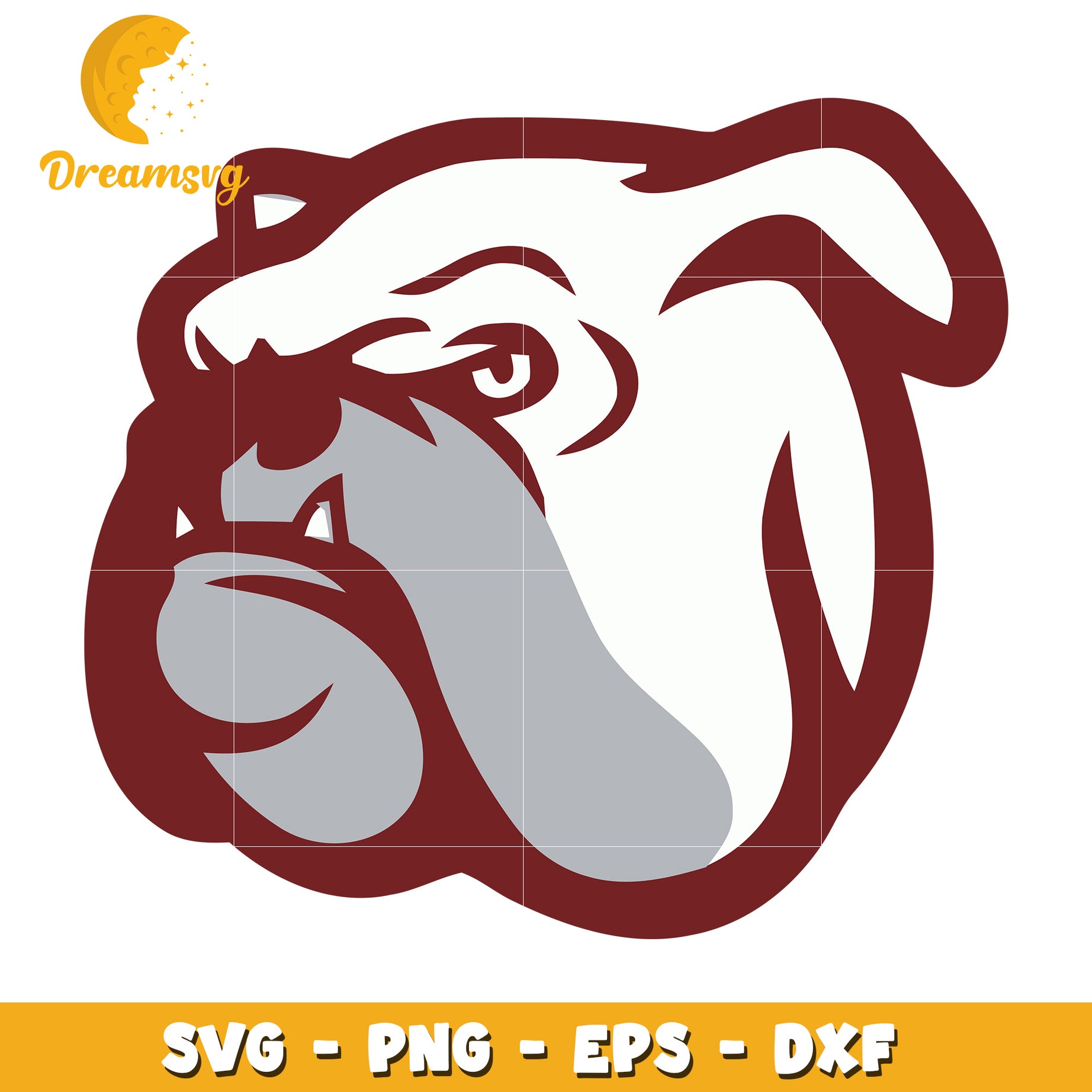 Bulldog Head SVG PNG EPS DXF Cut File