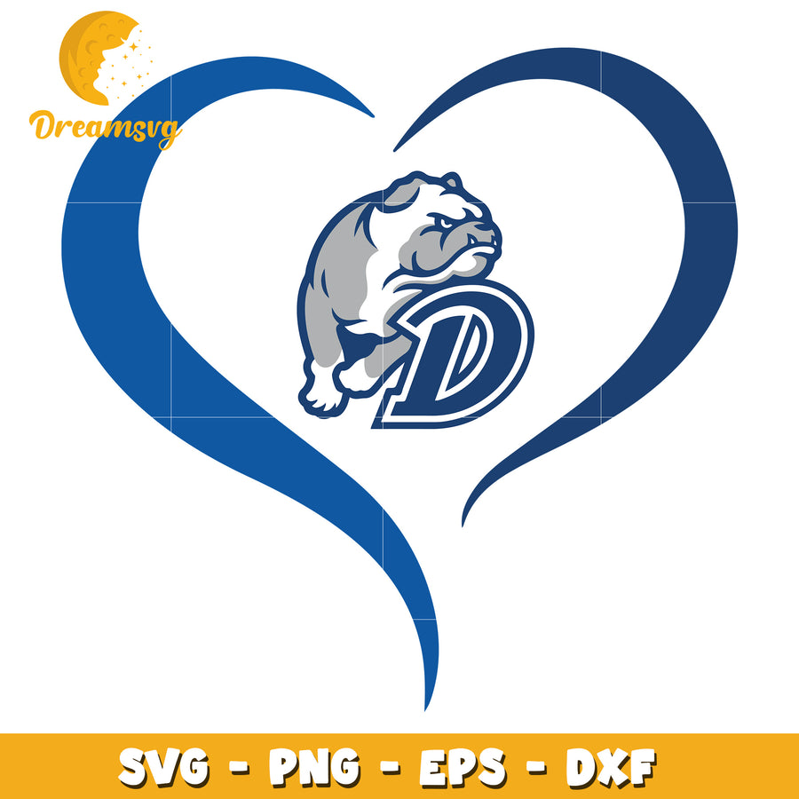 Bulldog Heart SVG PNG EPS DXF Files