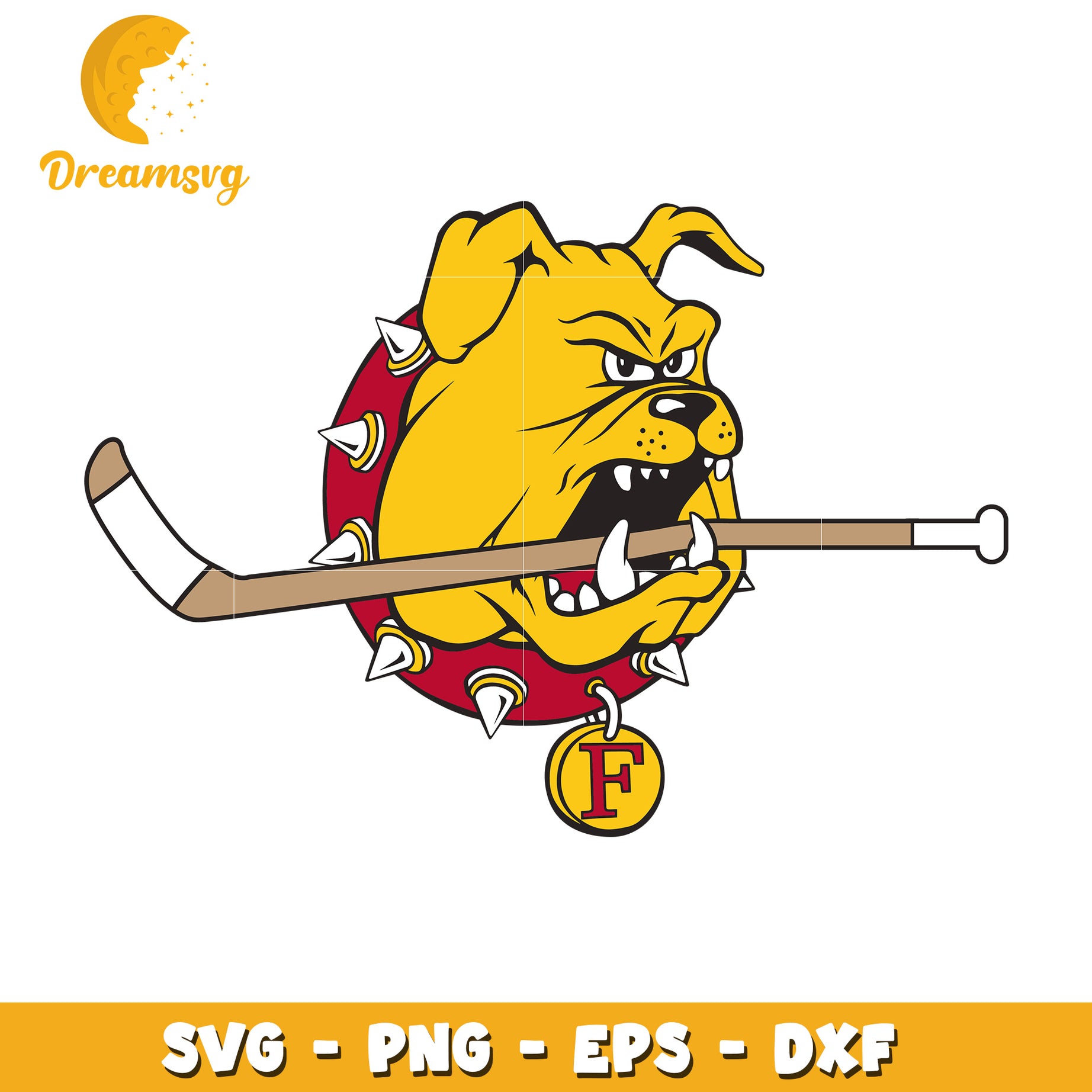 Bulldog Hockey Mascot SVG PNG EPS DXF