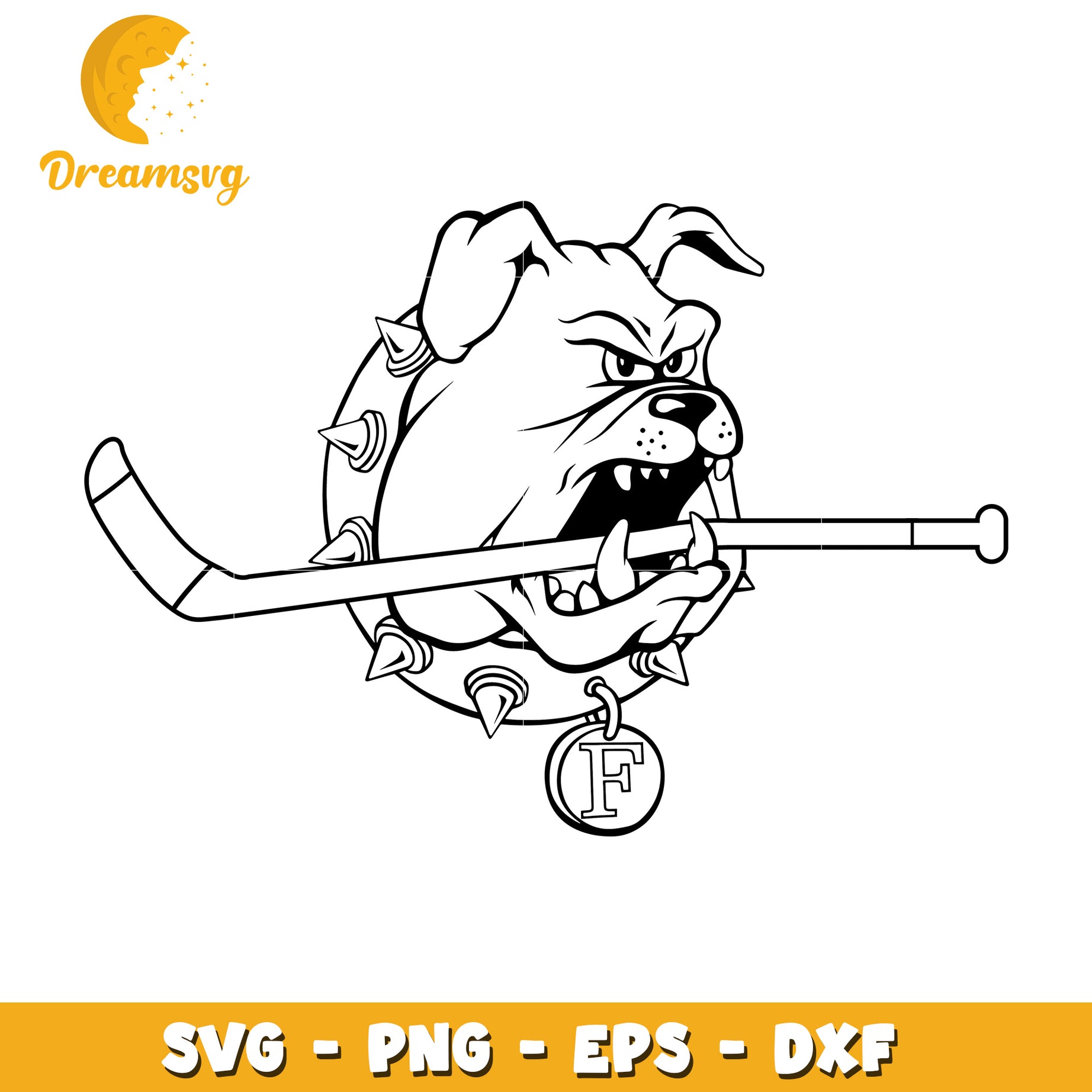 Bulldog Hockey SVG PNG EPS DXF