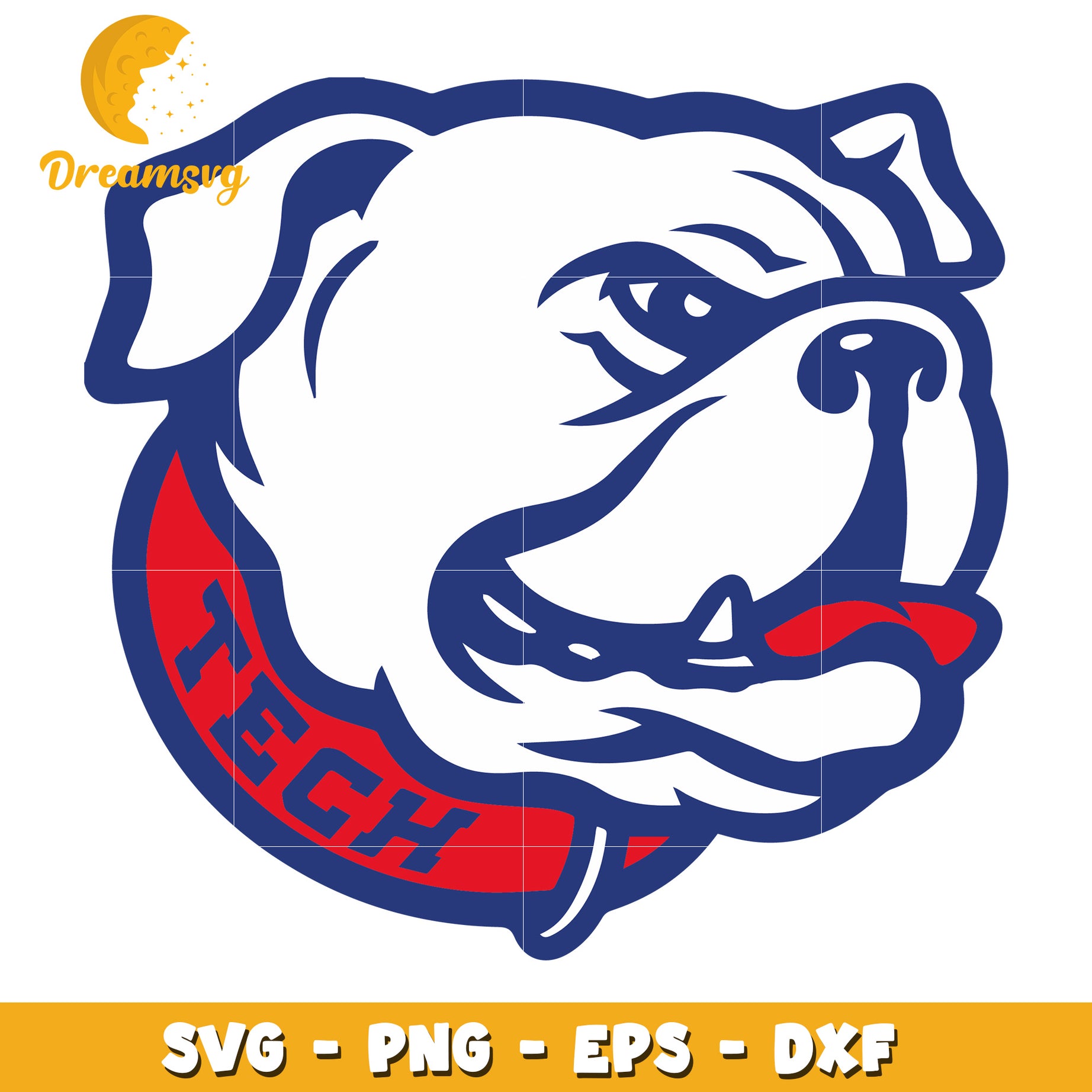 Bulldog Logo SVG for Tech School Sports and Crafts Design