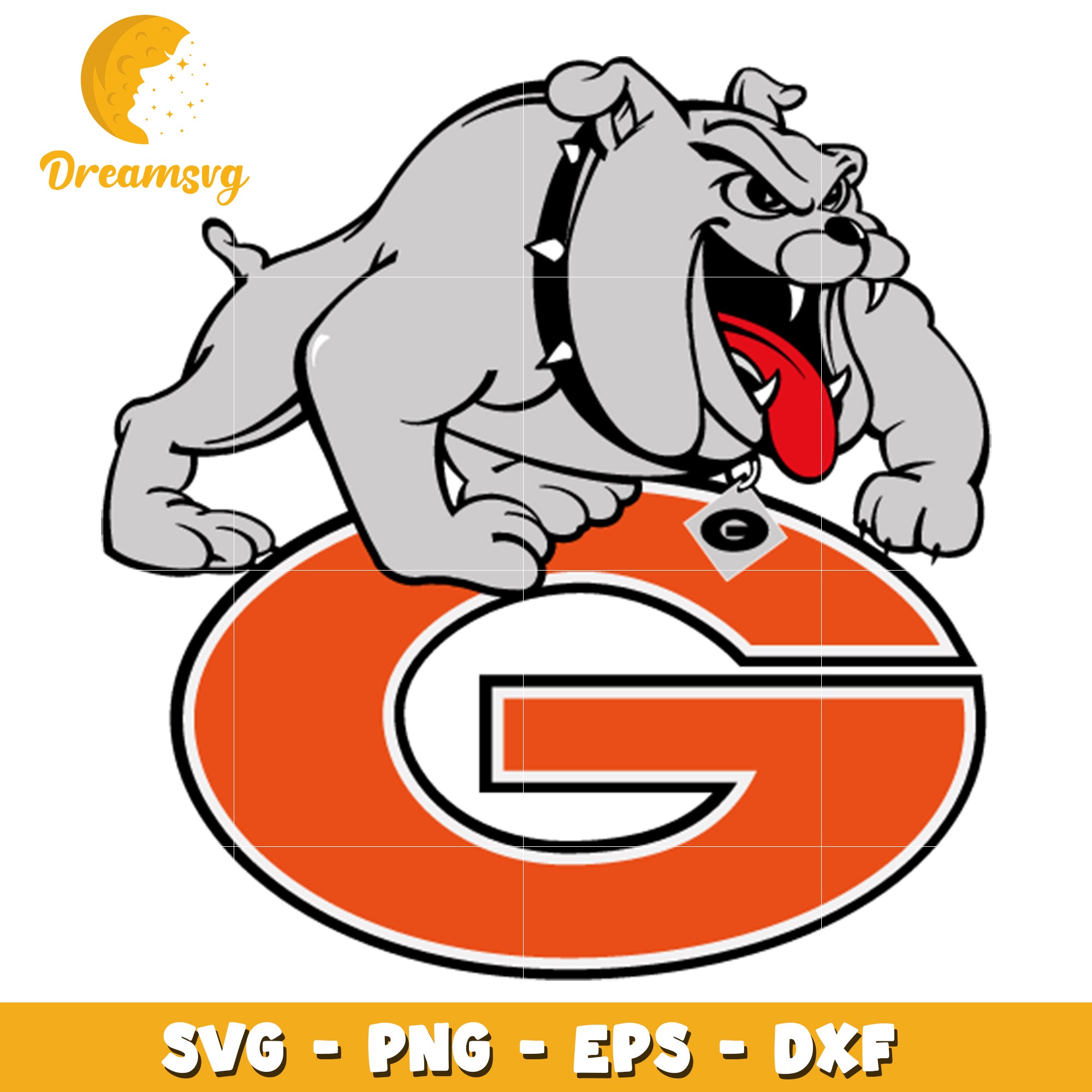 Bulldog Mascot Letter G SVG PNG EPS DXF