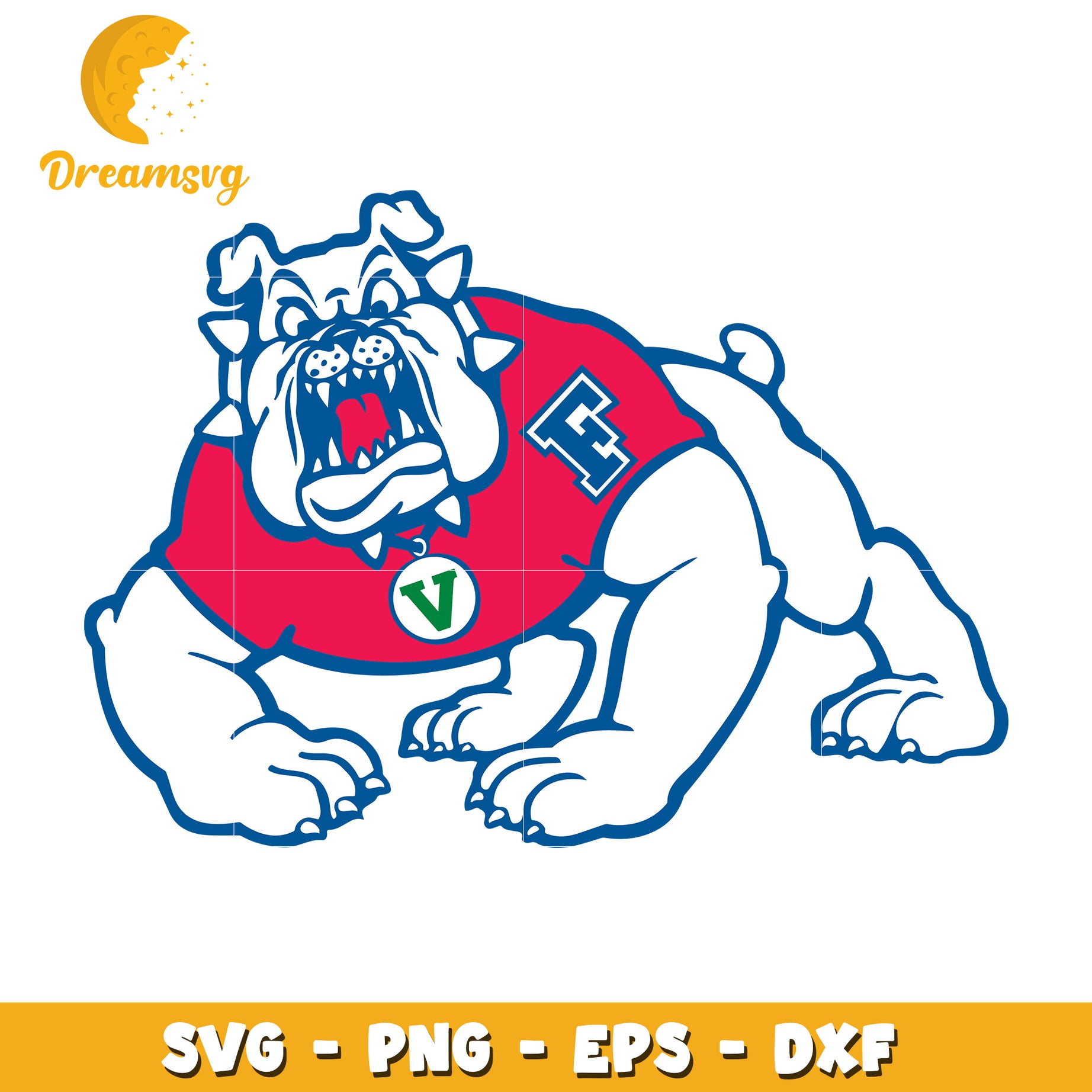 Bulldog Mascot SVG PNG EPS DXF