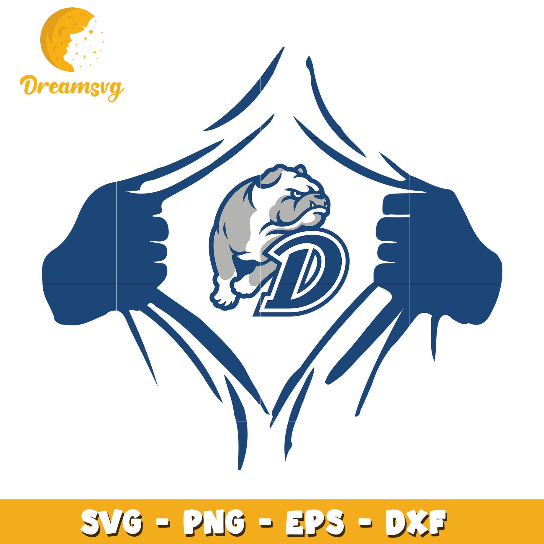 Bulldog Ripping Shirt SVG PNG EPS DXF