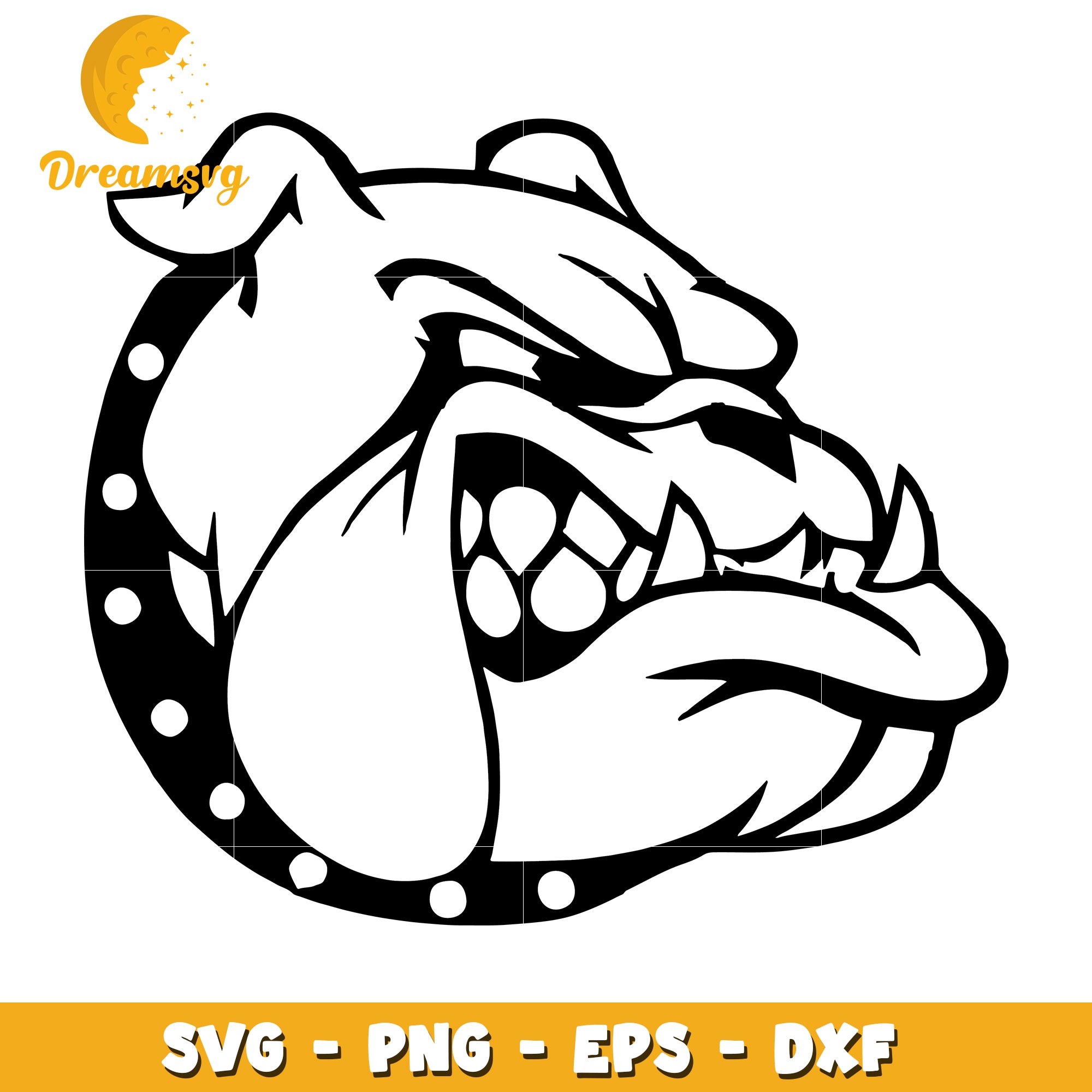 Bulldog SVG PNG EPS DXF Files - Mascot Design
