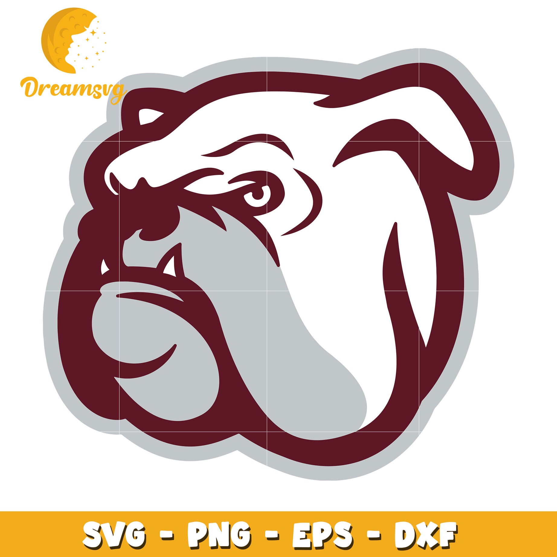 Bulldog SVG PNG EPS DXF Mascot Head