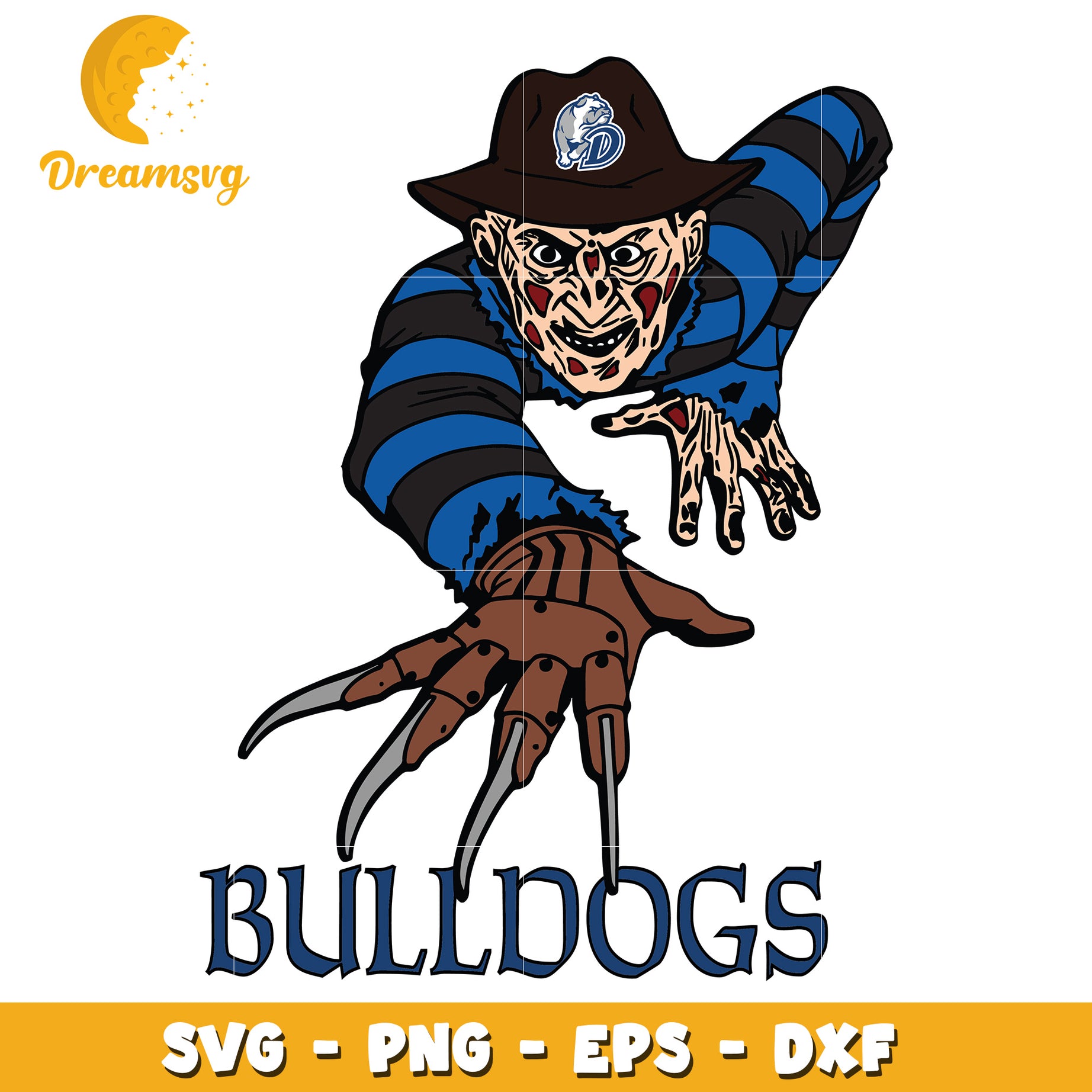 Bulldogs Freddy Krueger SVG PNG EPS DXF
