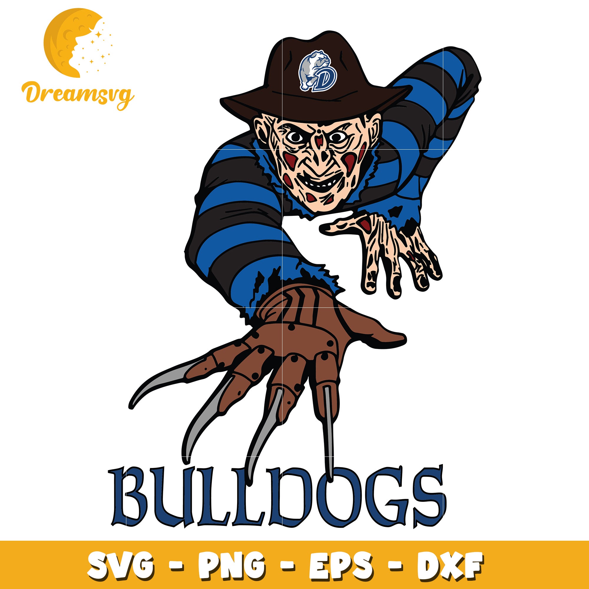 Bulldogs Freddy Krueger SVG PNG EPS DXF