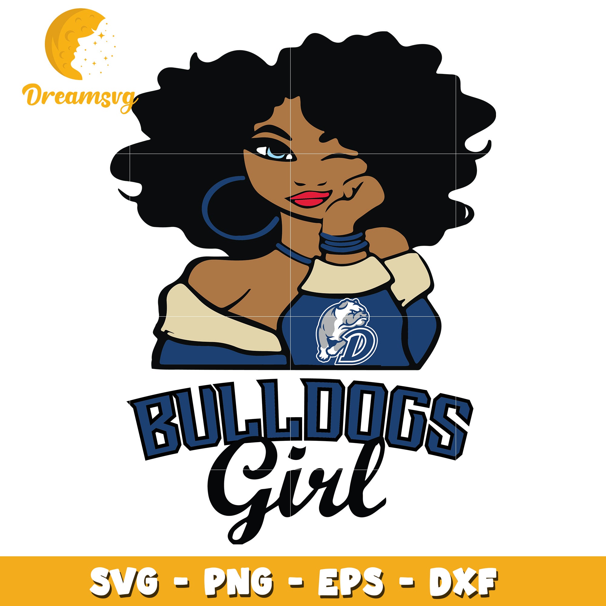 Bulldogs Girl SVG PNG EPS DXF Cut File