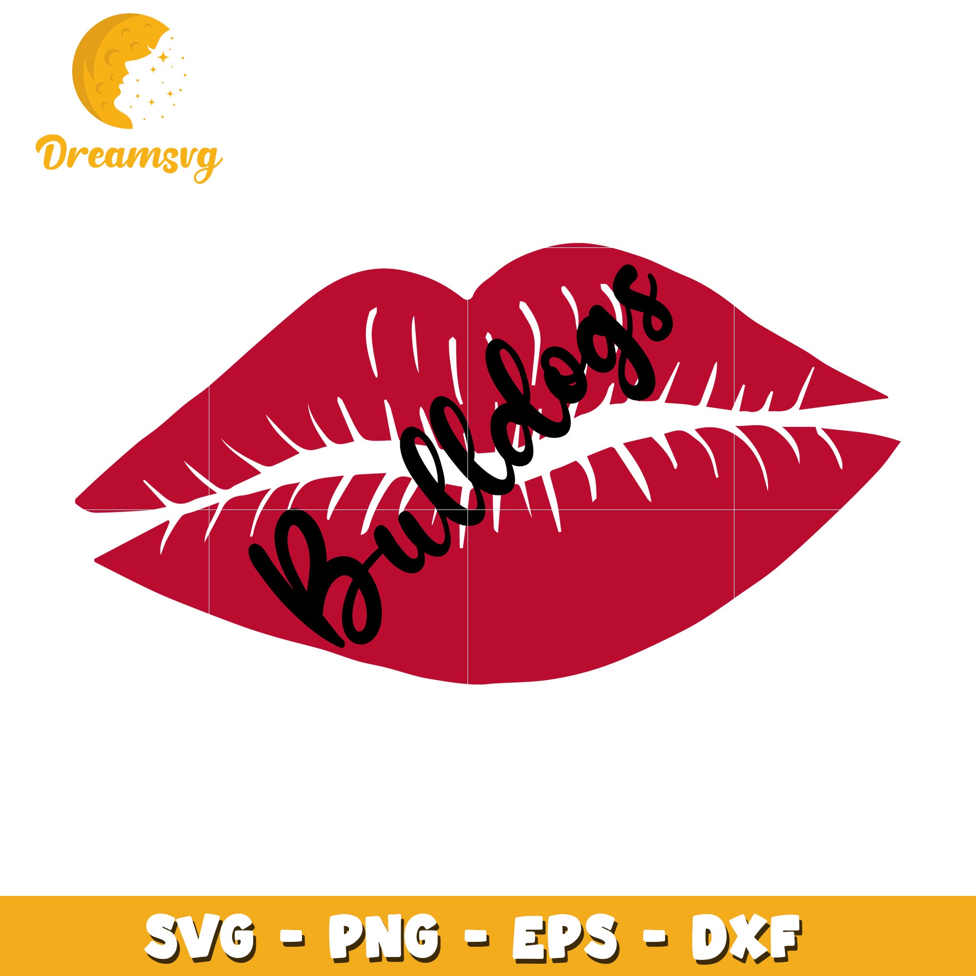 Bulldogs Lips SVG Cut File PNG EPS DXF