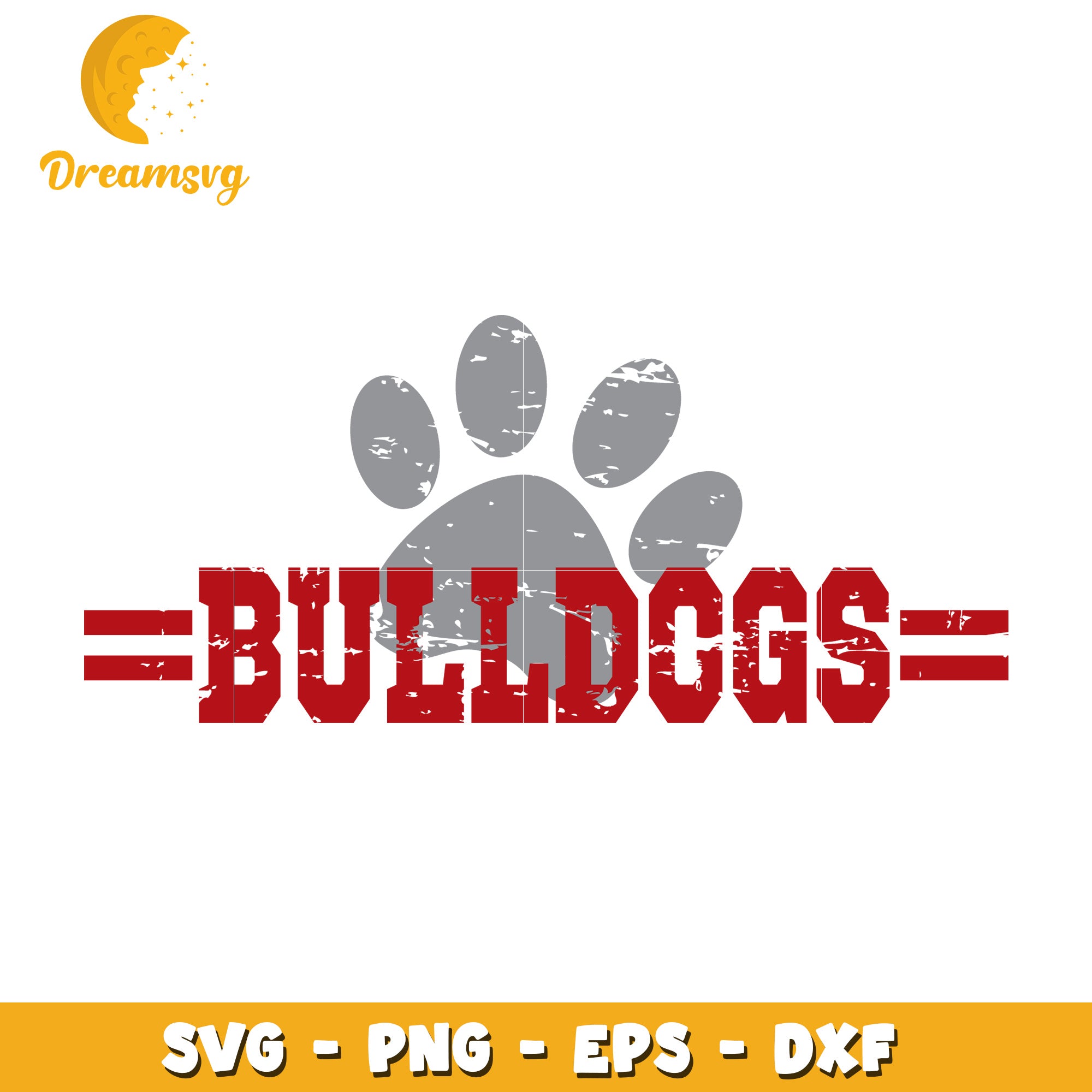 Bulldogs Paw Print SVG Cut File