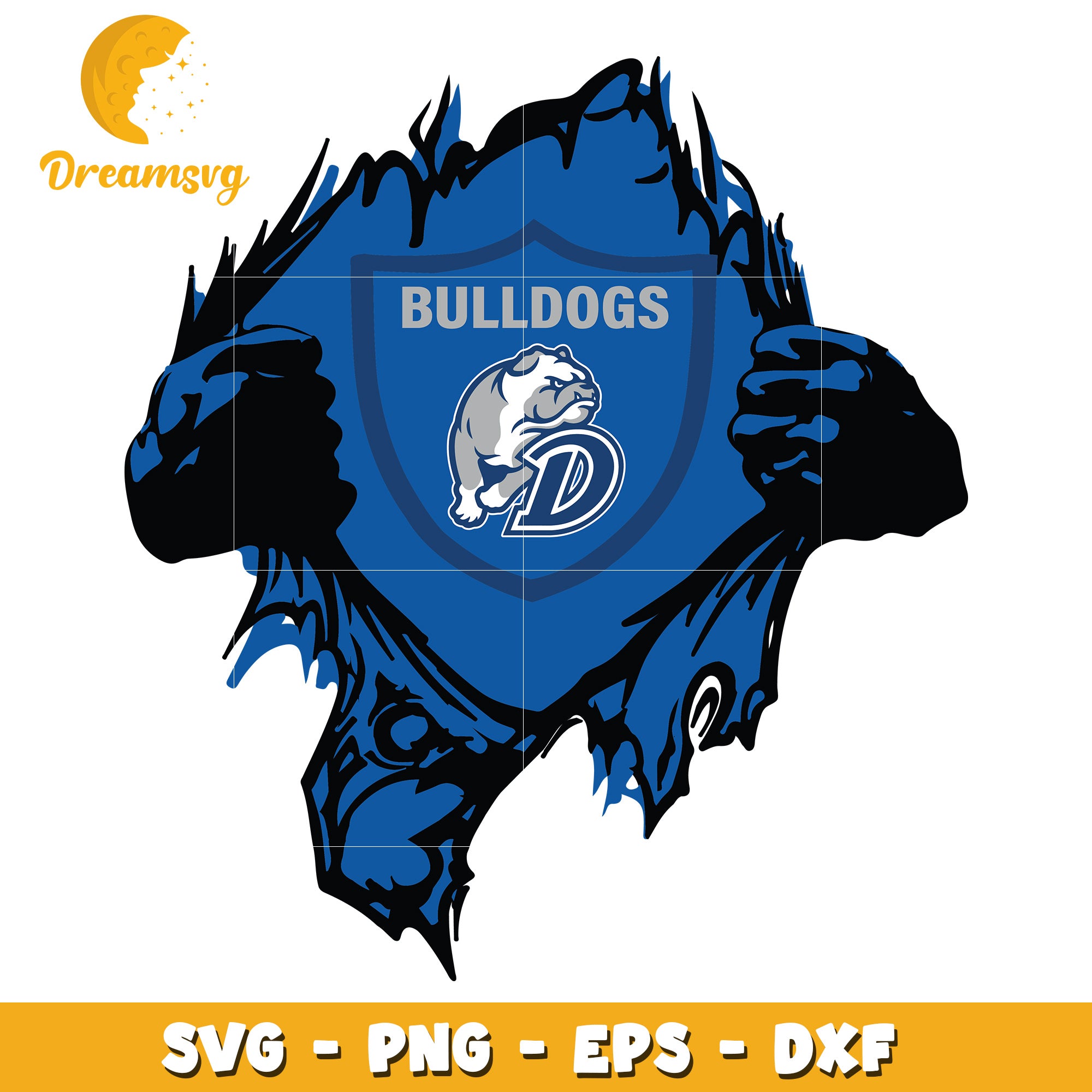 Bulldogs SVG PNG EPS DXF Ripped Shirt Design