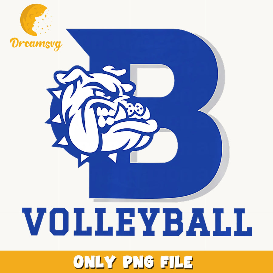 Bulldogs Volleyball Letter B PNG, School Mascot Design, Sports PNG