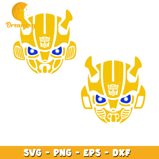 Bumblebee head character bundle svg, Transformers movies svg