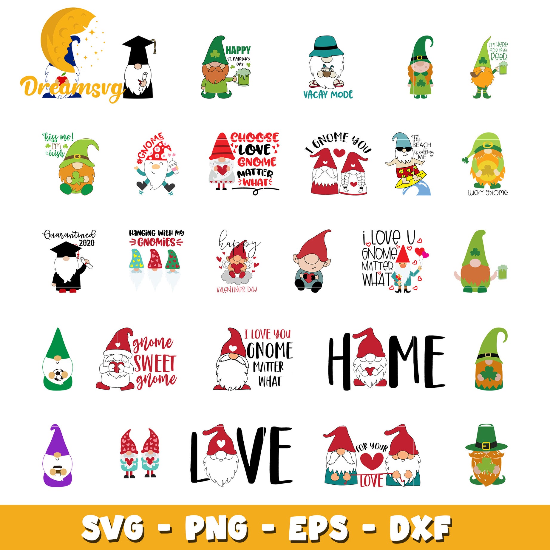 I gnome you christmas design bundle svg, gnomes for christmas​ svg