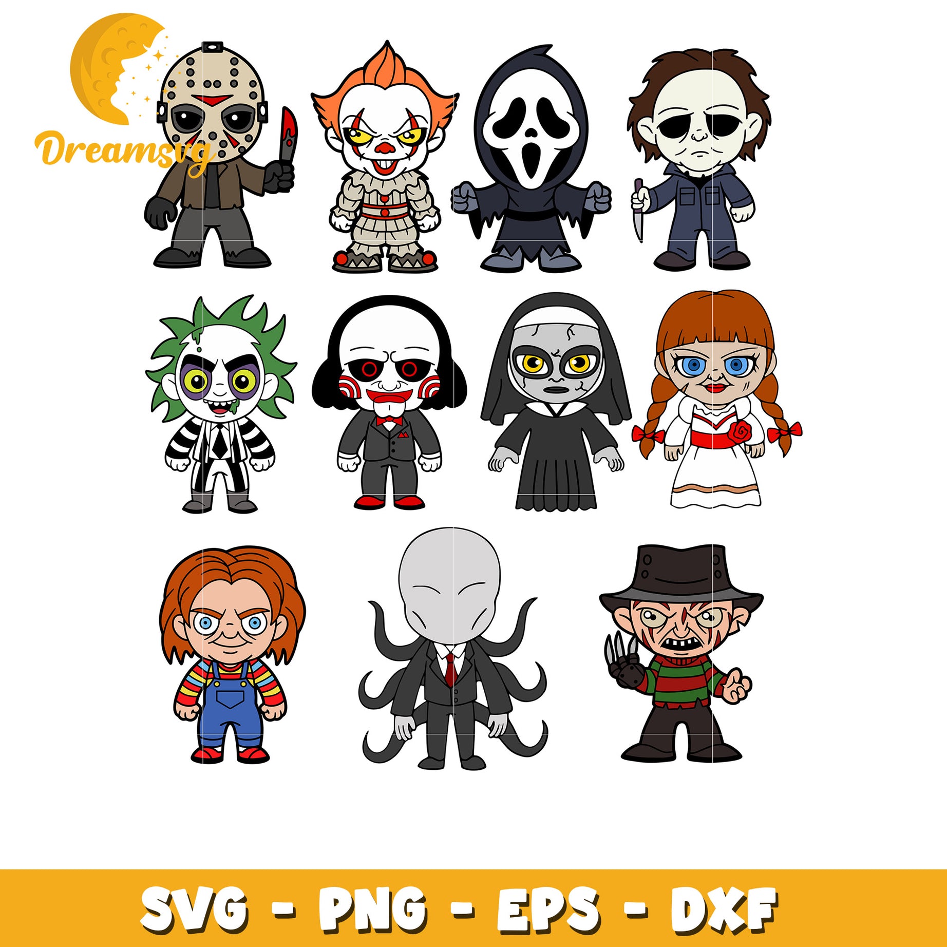 Horror doll characters bundle svg, horror characters svg