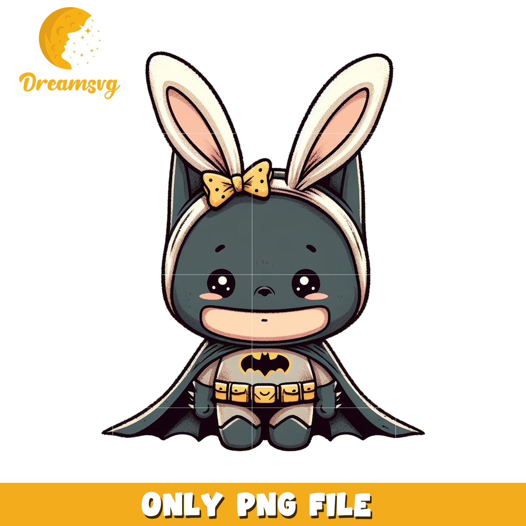 Bunny Batman PNG Cute Cartoon