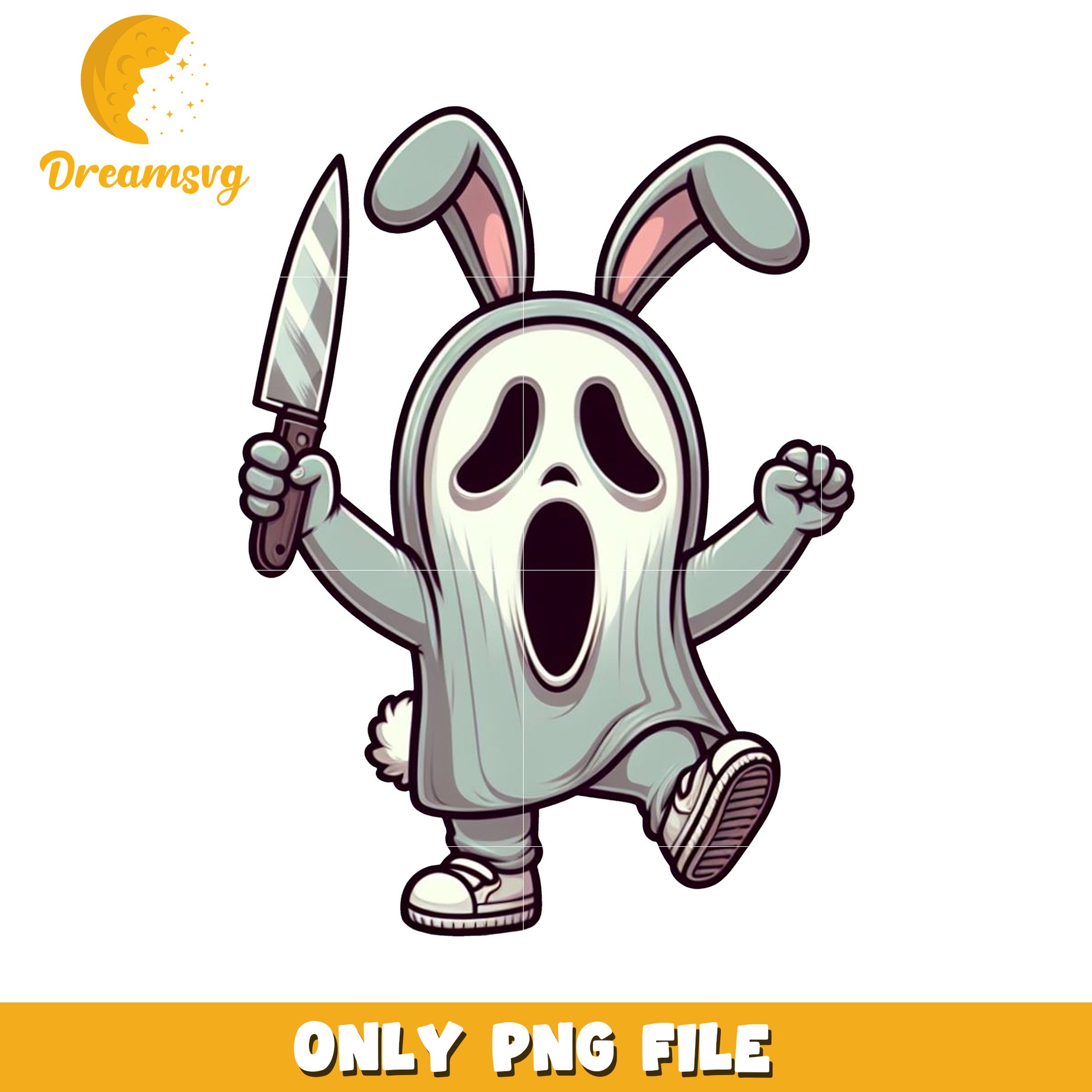 Bunny Ghost Halloween PNG Image