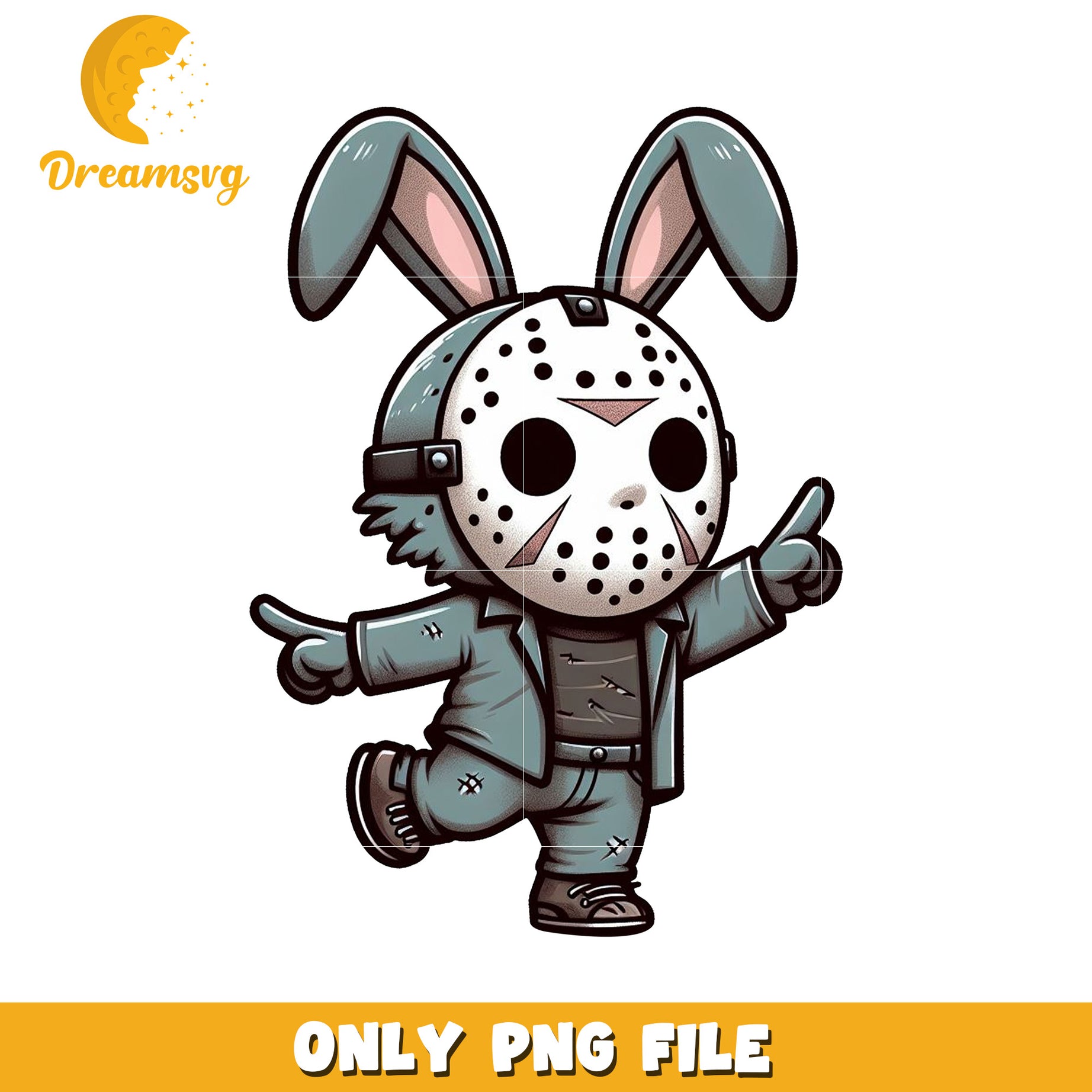 Bunny Jason PNG Cute Horror Mascot Design