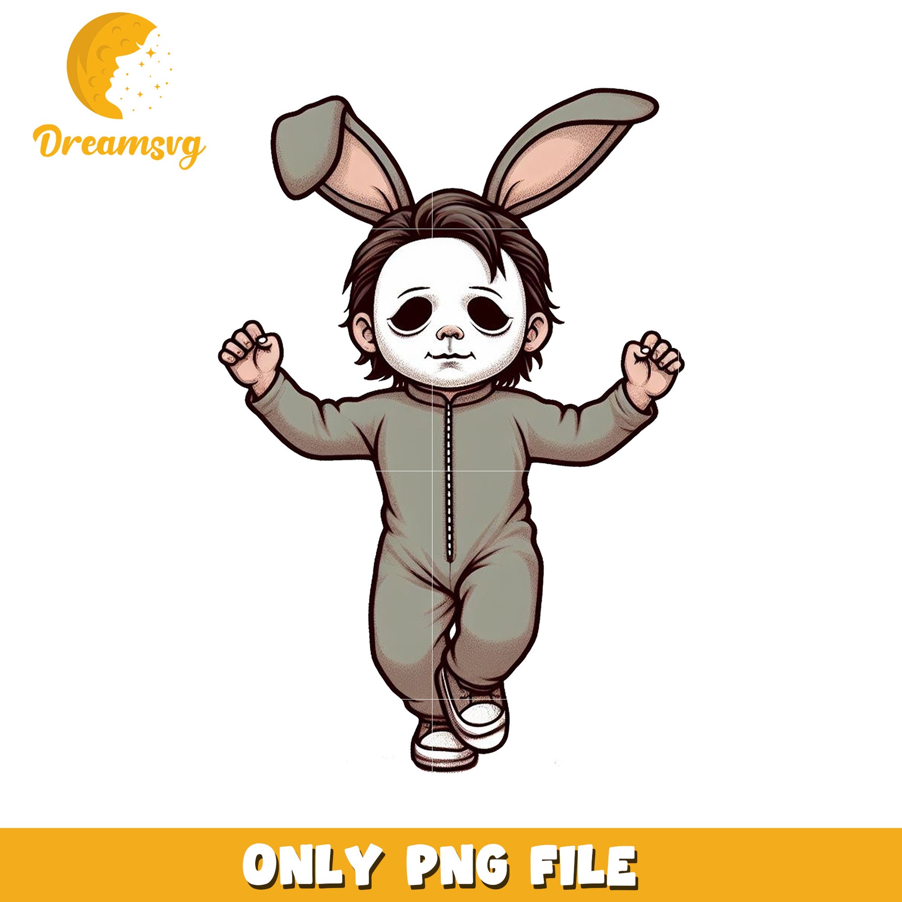 Bunny Mask Kid PNG Graphic