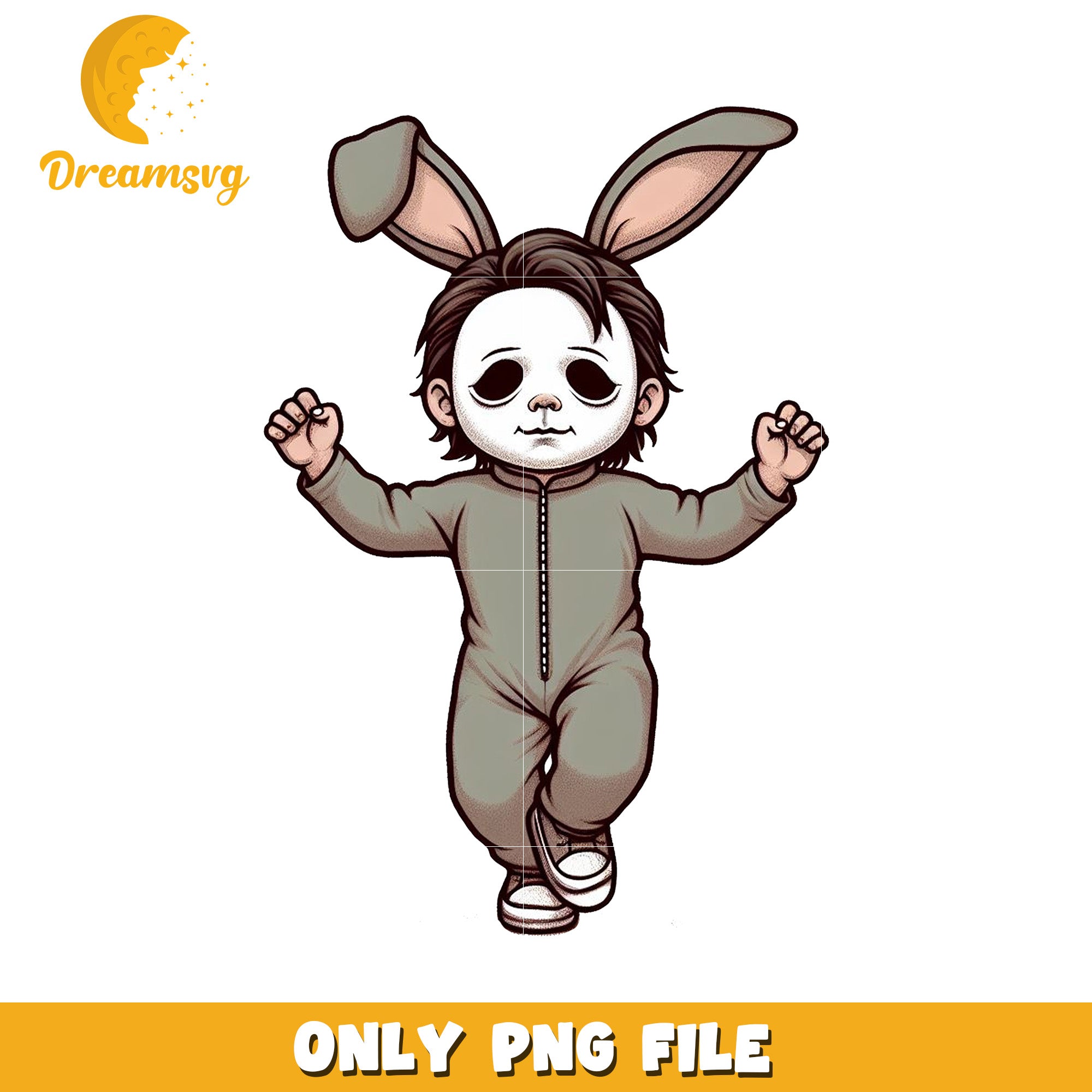 Bunny Mask Kid PNG Graphic