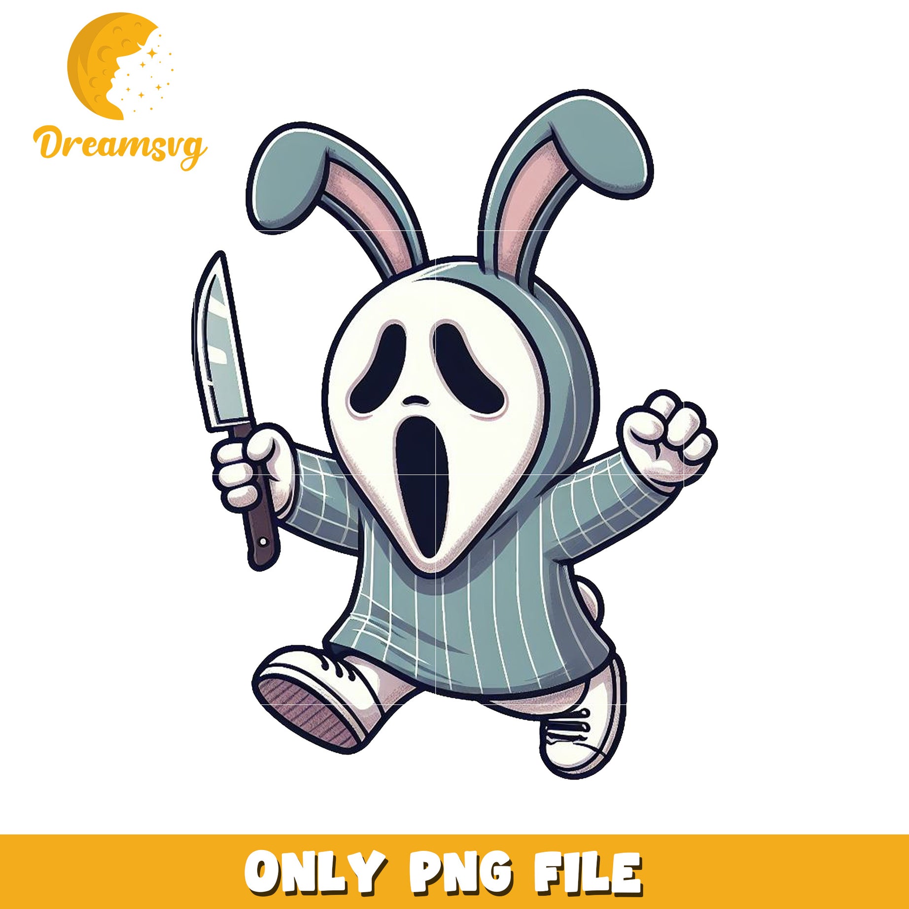 Bunny Scream Mask PNG Graphic