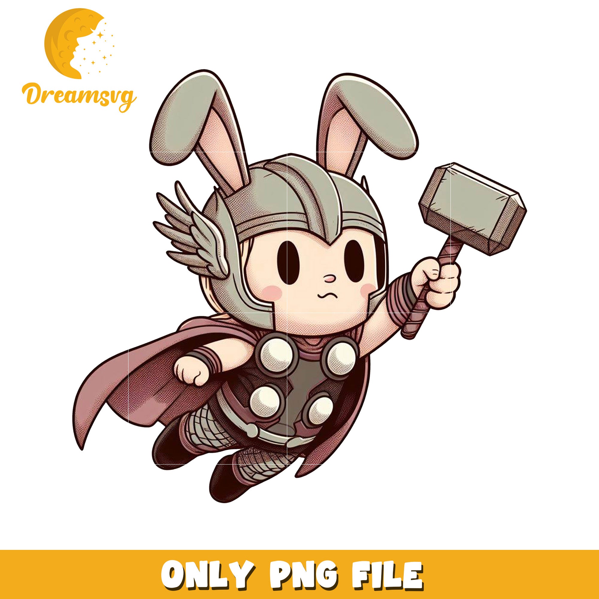 Bunny Thor PNG Cartoon Cute – DreamSVG Store