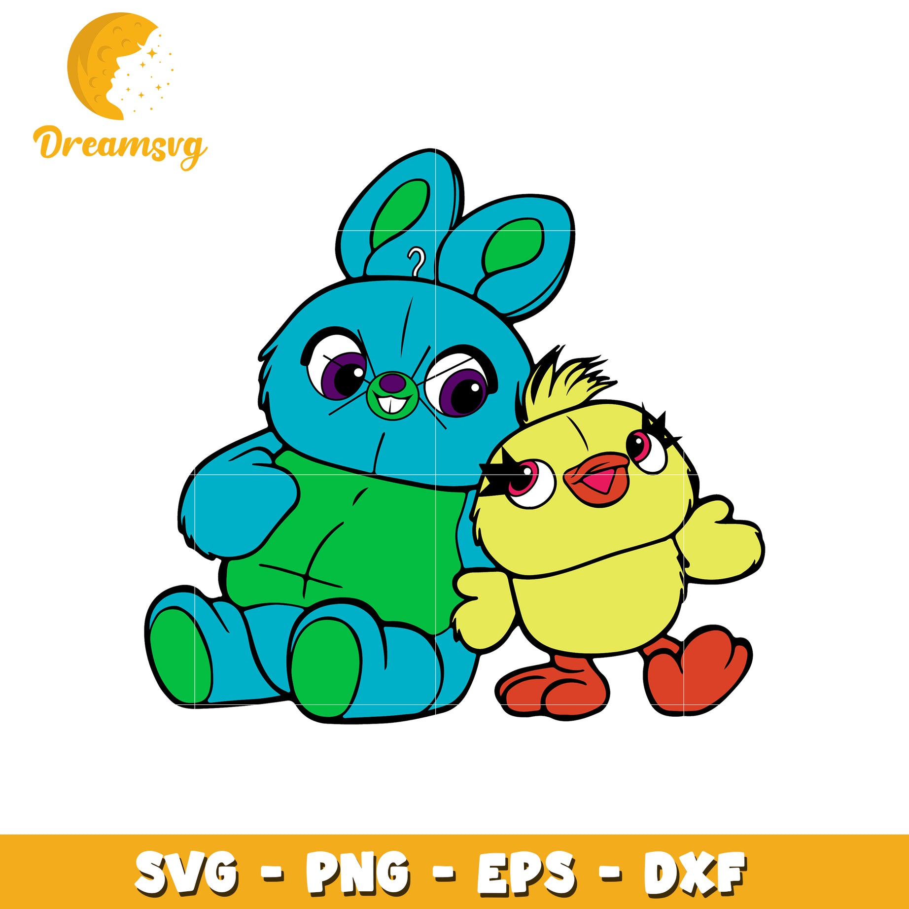 Bunny and Chick SVG PNG EPS DXF Cut Files