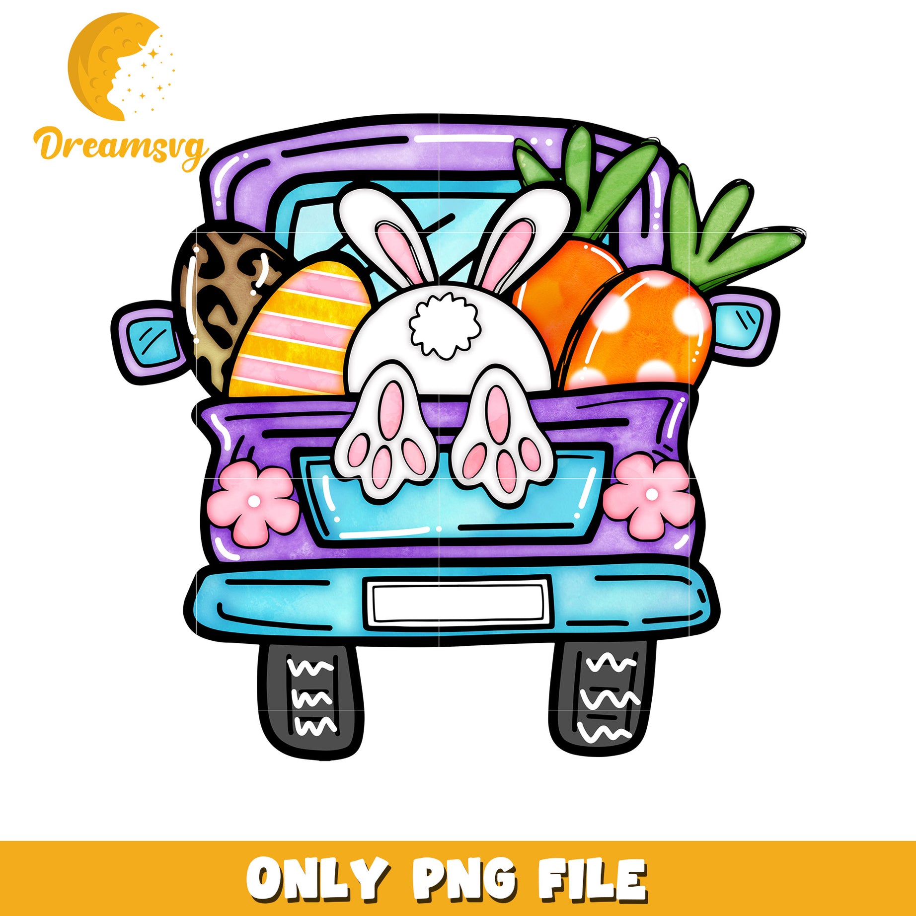 Bunny ass easter car design png, happy easter day png, bunny png