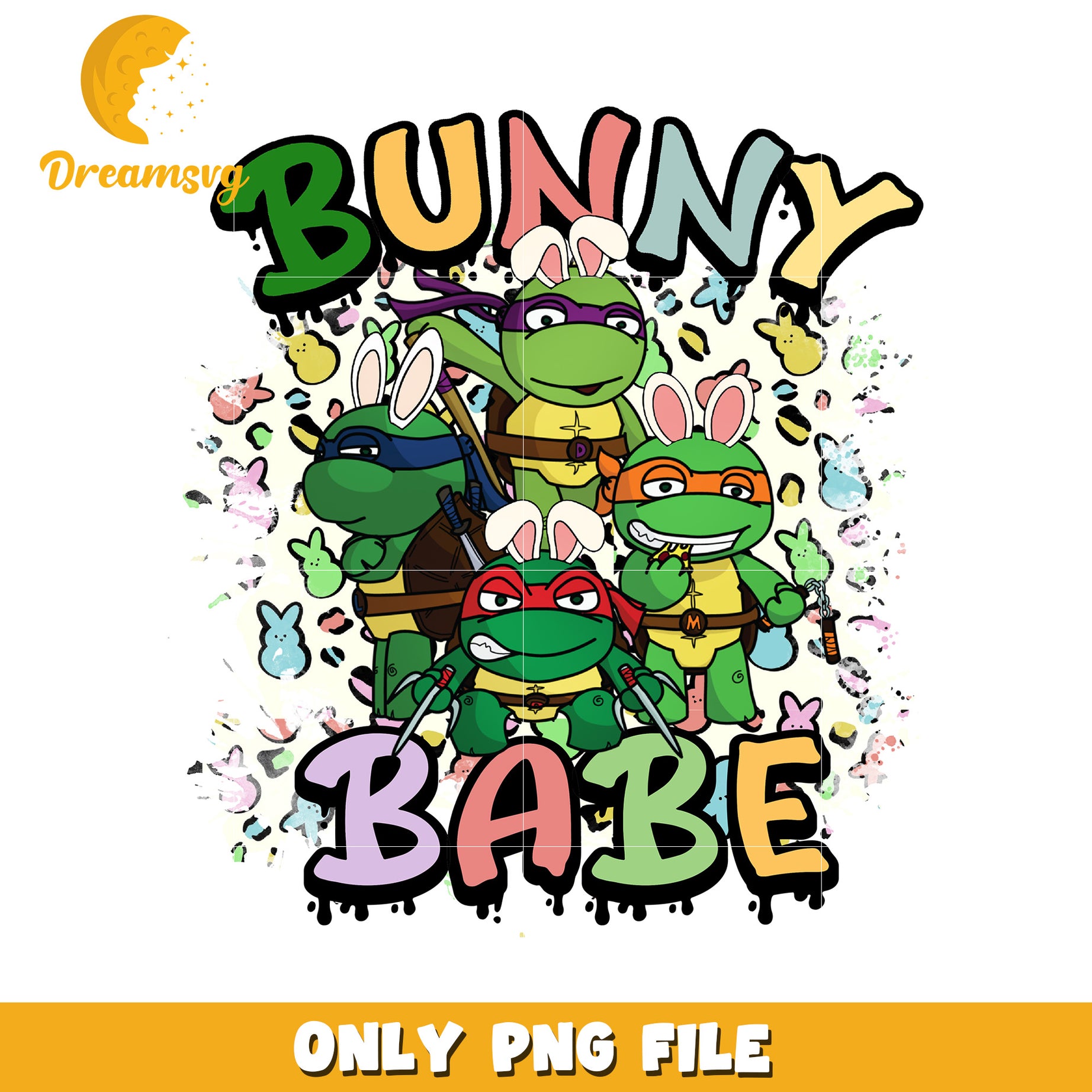 Bunny babe ninja turtle png, easter bunny png, cartoon png
