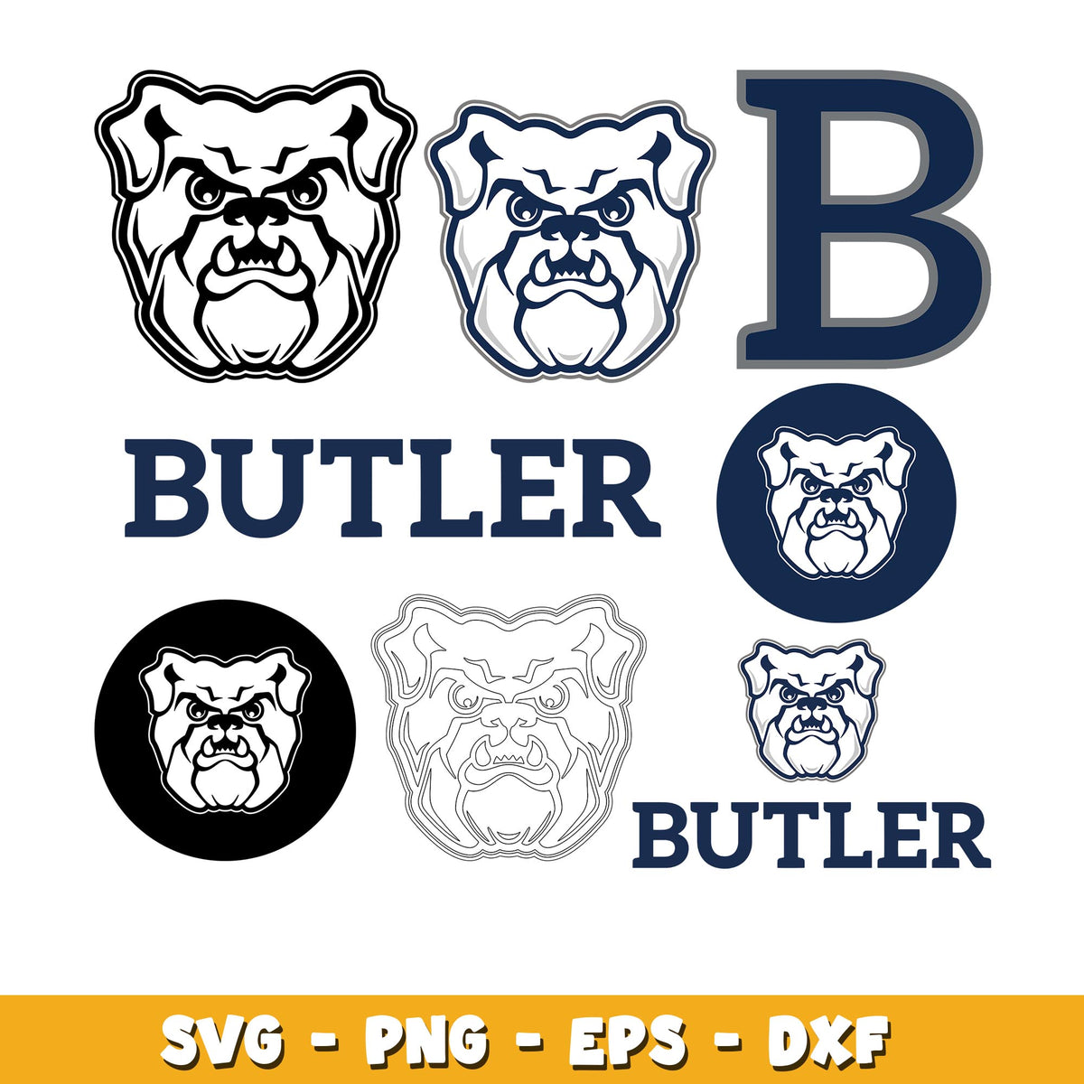 Butler Logo Vector File Butler University Bulldogs bundle svg, Butler Bulldogs logo svg, ncaa ...