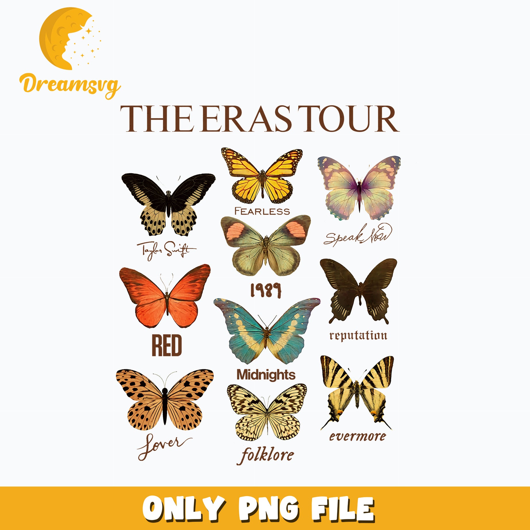 Butterfly ts png, the eras tour 2023 png, eras list song png