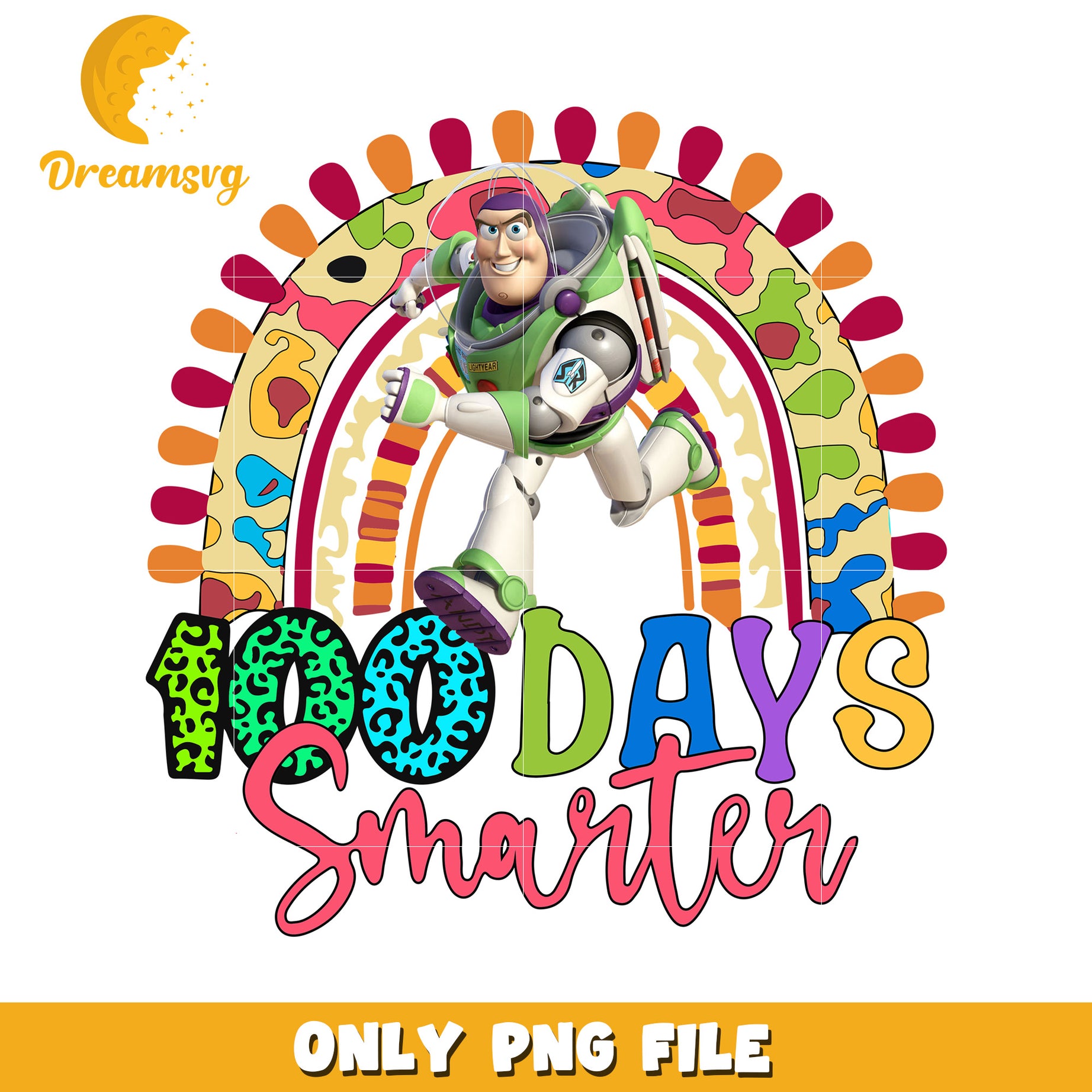 Buzz Day Buzz Lightyear 100 Days Smarter PNG – DreamSVG Store