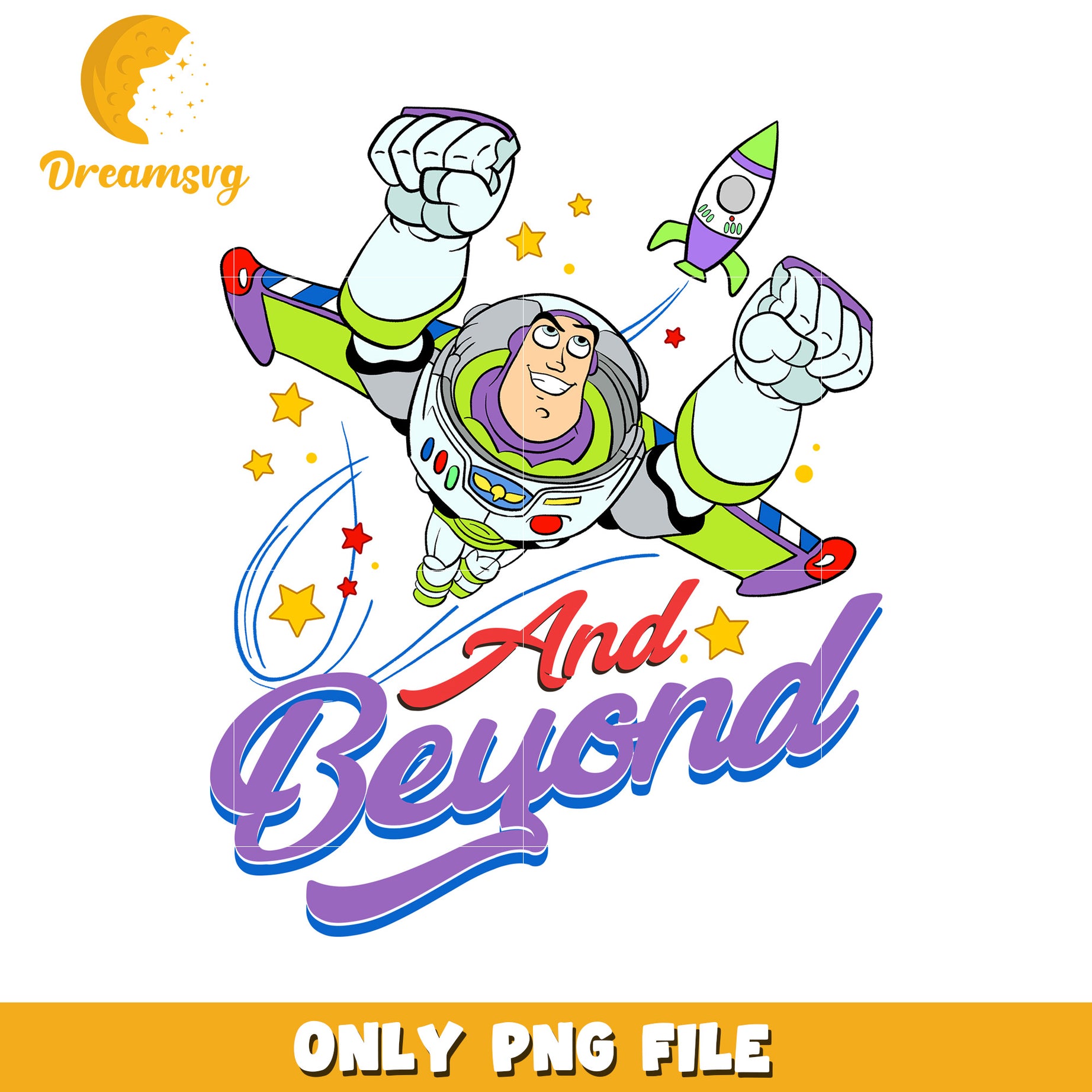 Buzz Lightyear And Beyond Fun PNG Graphic Design File