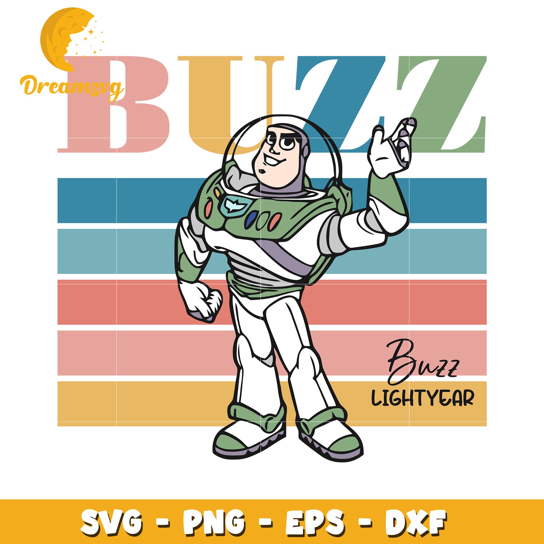 Buzz Lightyear SVG Cut File Retro