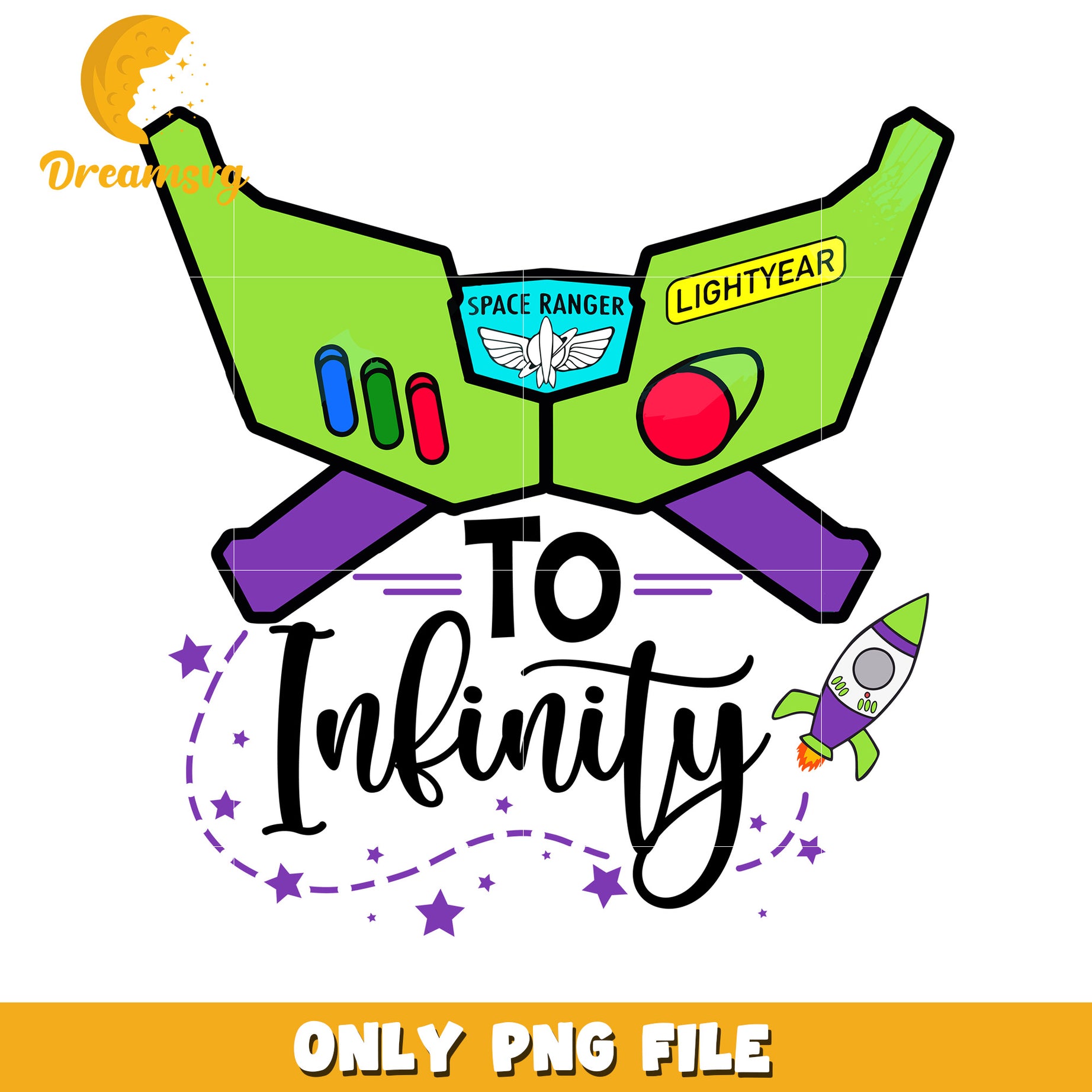 Buzz Lightyear Space Ranger to Infinity PNG Design