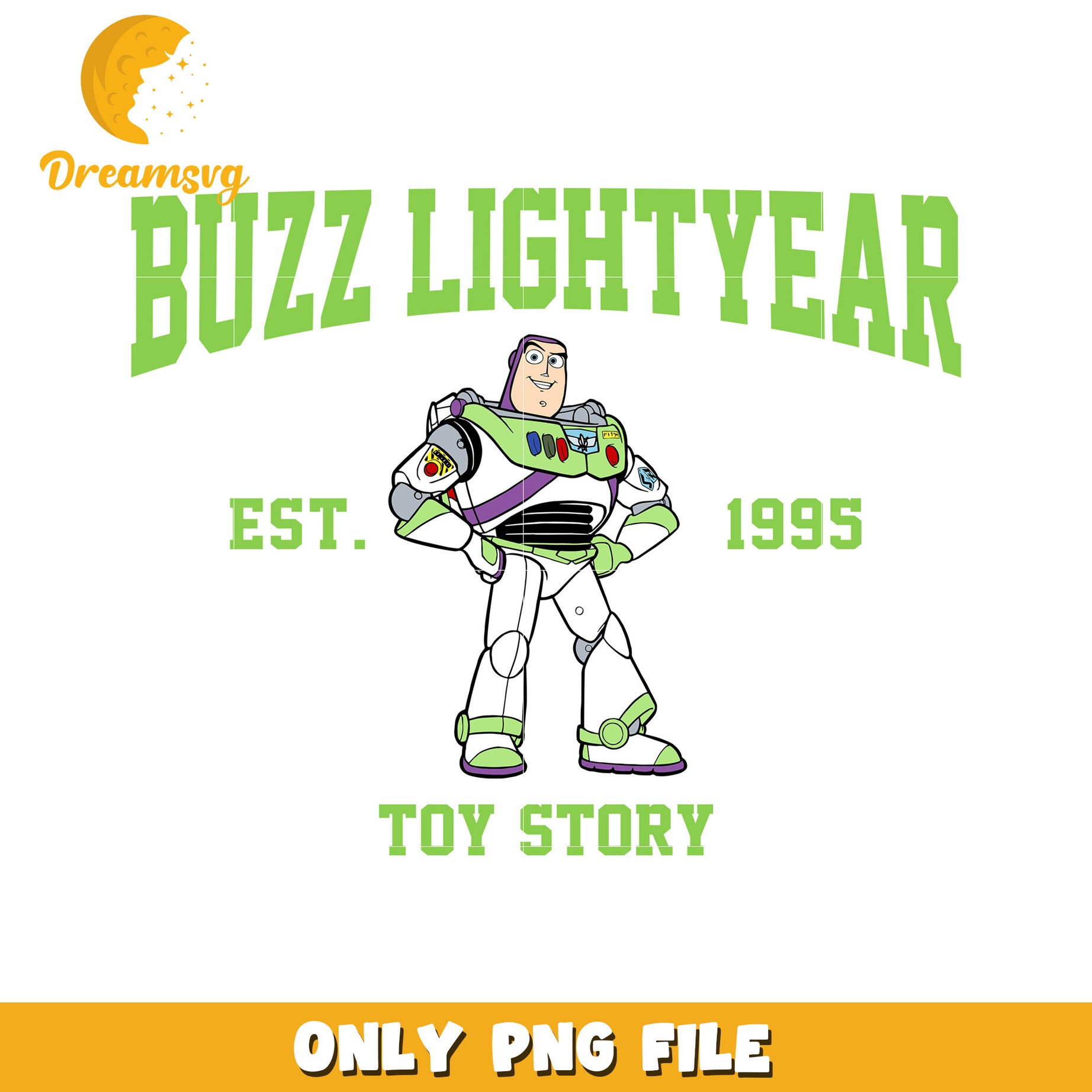 Buzz Lightyear Toy Story PNG Design for Instant Download
