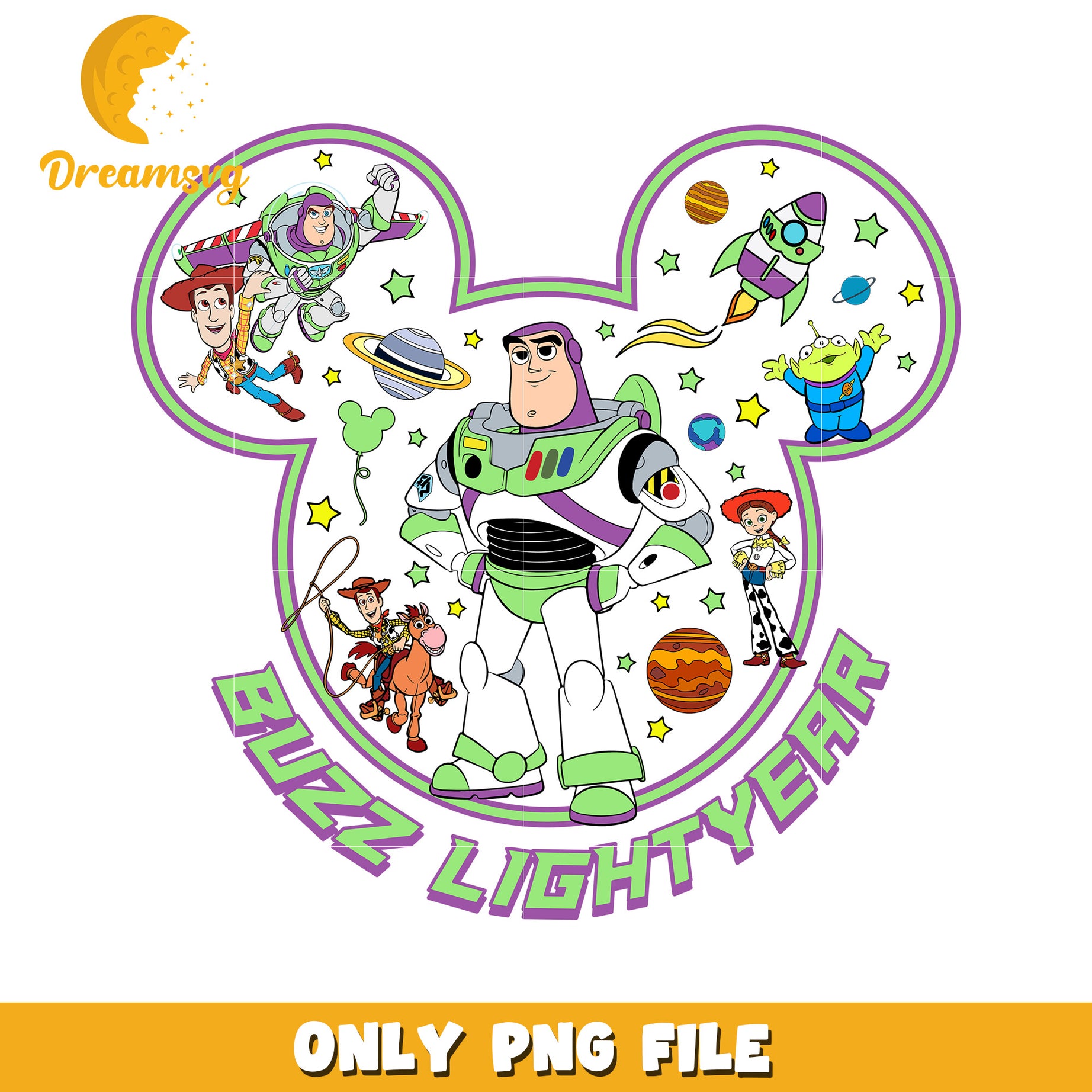 Buzz Lightyear and Friends Mickey Mouse PNG Design