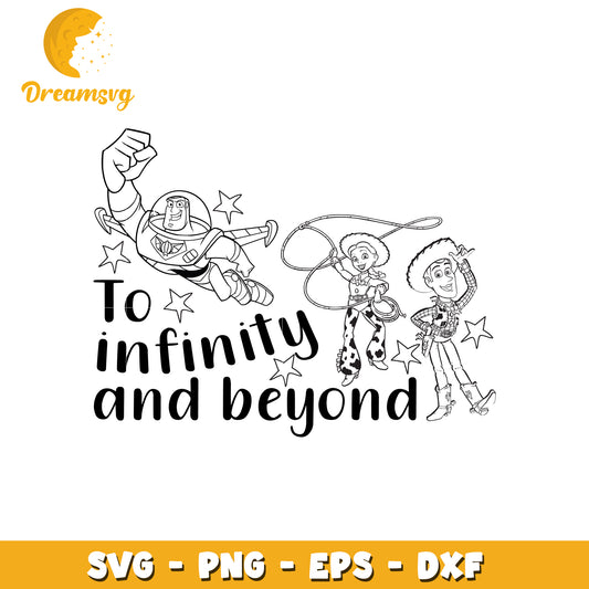 Buzz Lightyear and Woody Coloring SVG Design to Infinity and Beyond