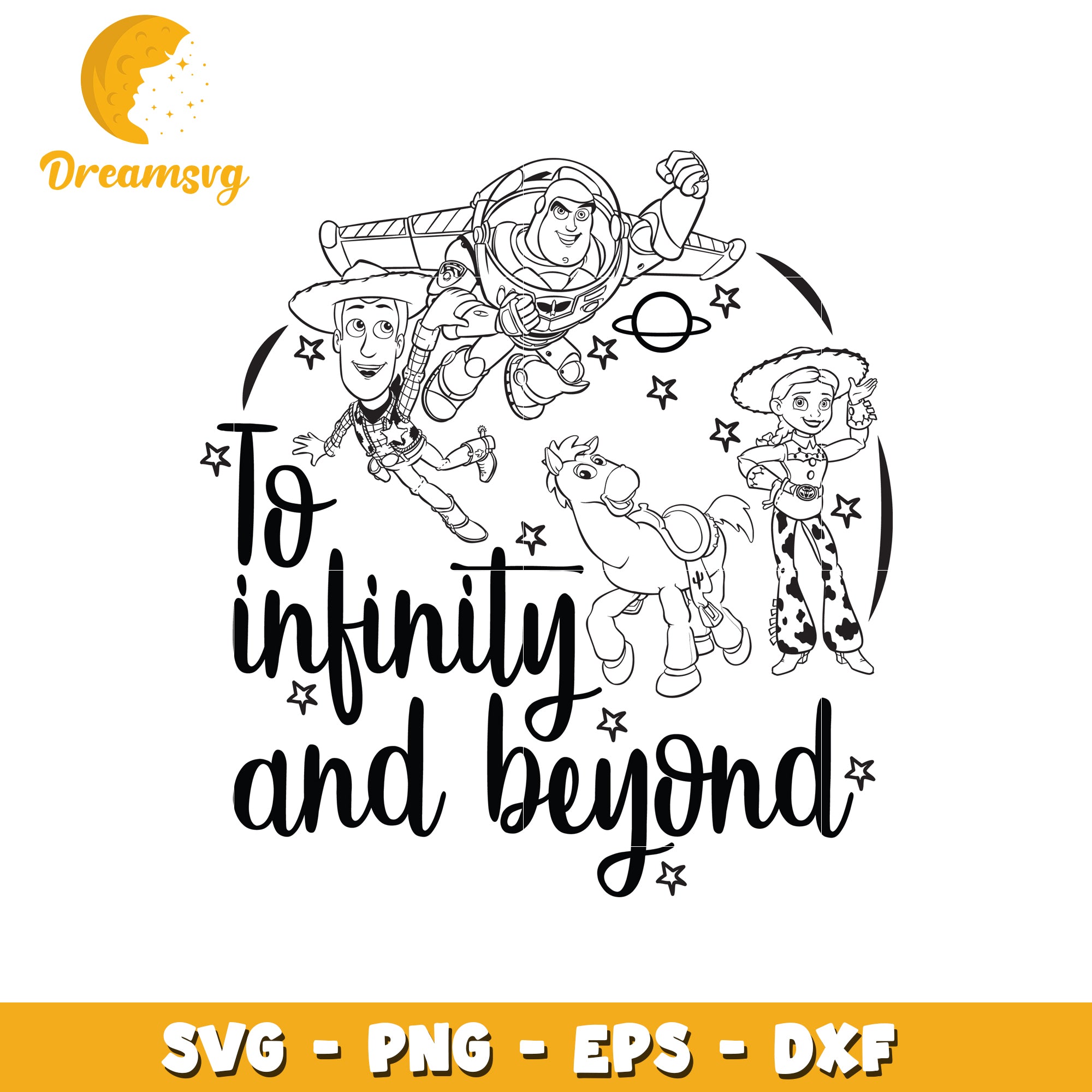 Buzz Lightyear and Woody To Infinity SVG Design