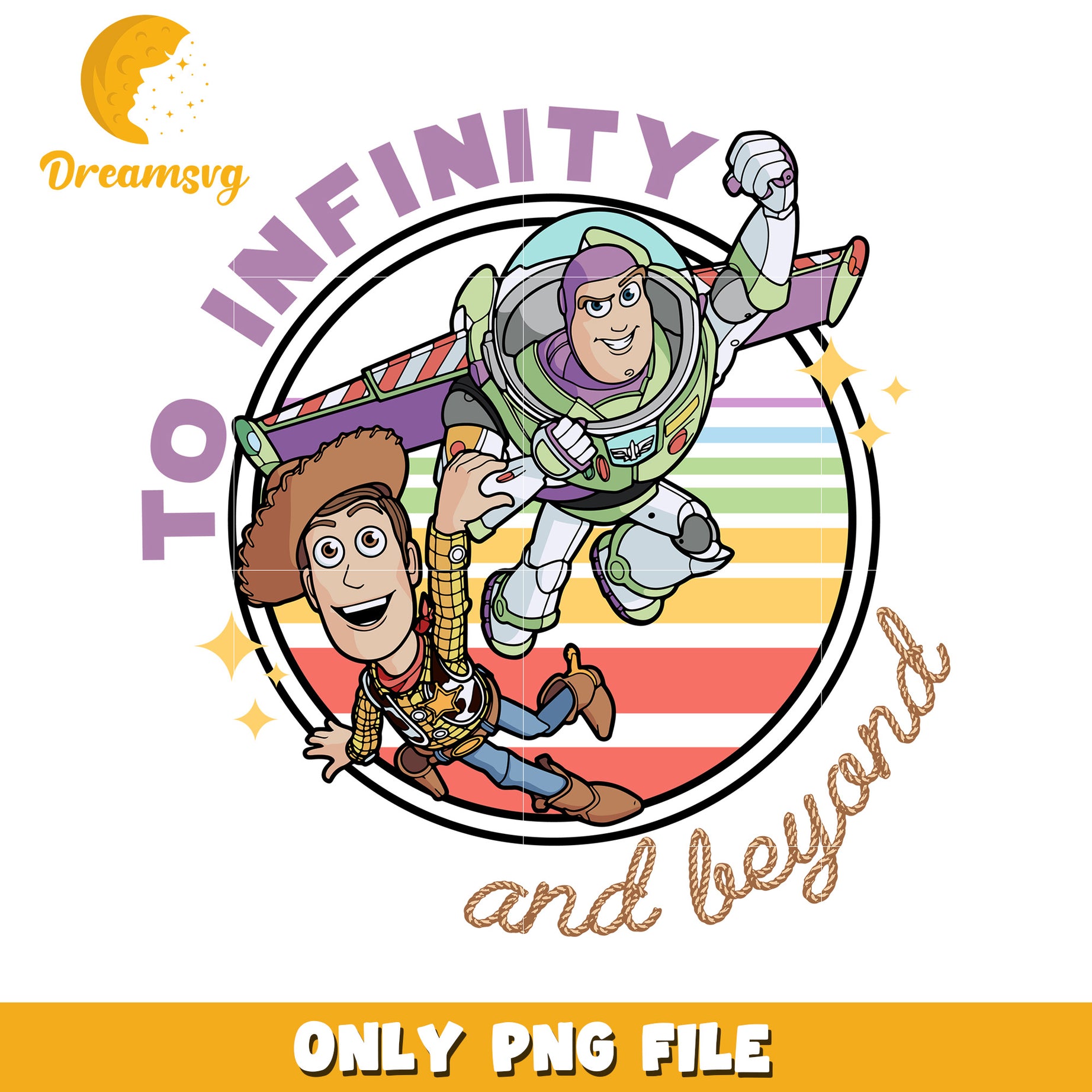 Buzz and Woody To Infinity and Beyond PNG Design