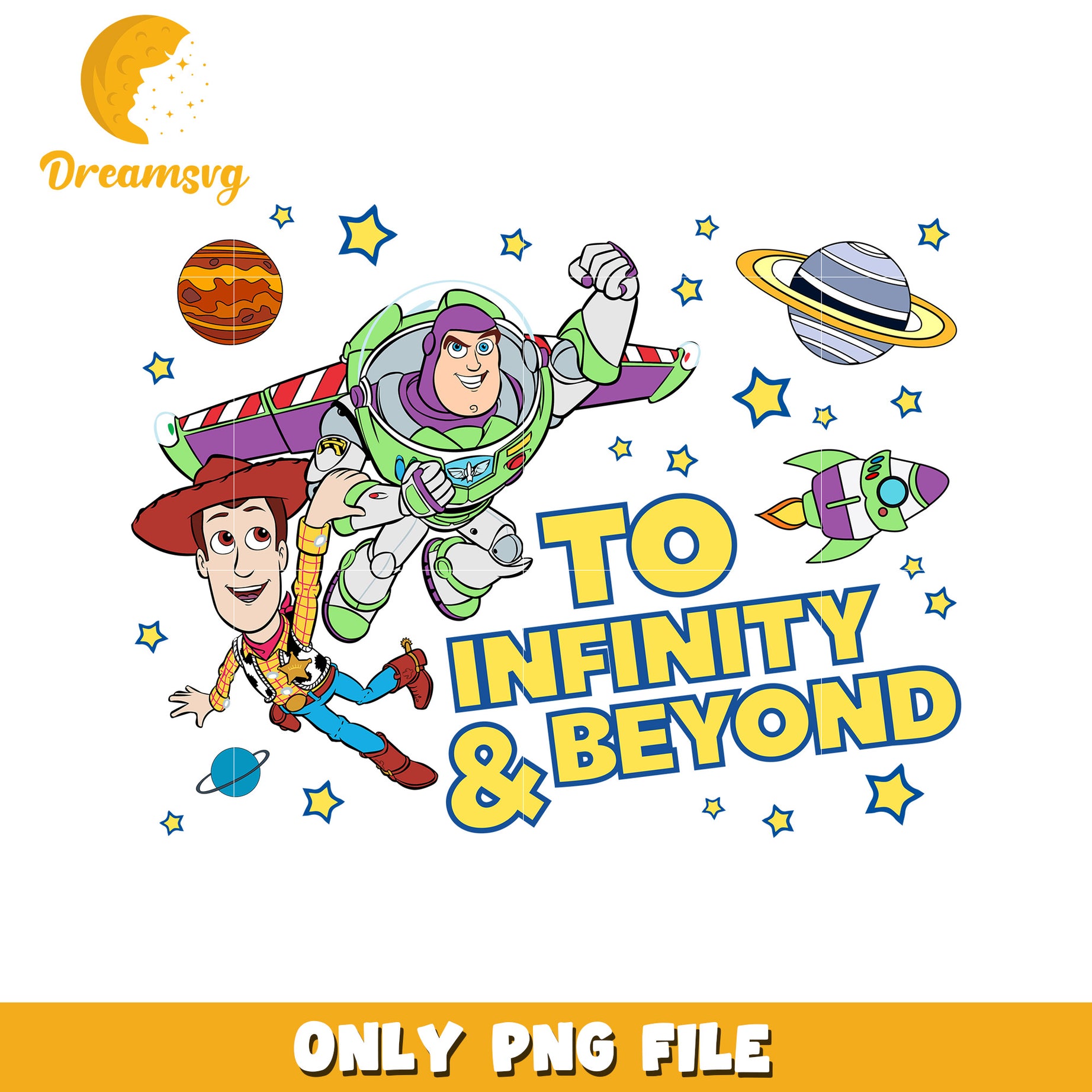 Buzz and Woody to Infinity Beyond PNG Artwork Design