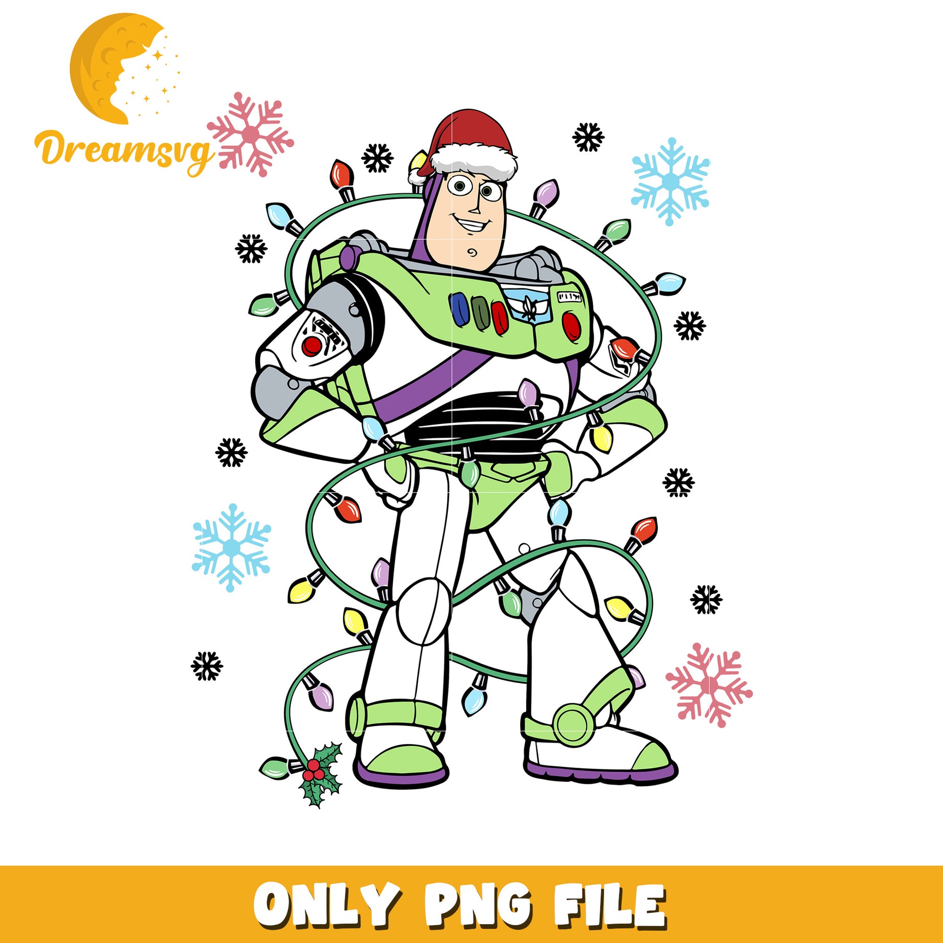 Buzz light year christmas png, disney png, happy christmas png