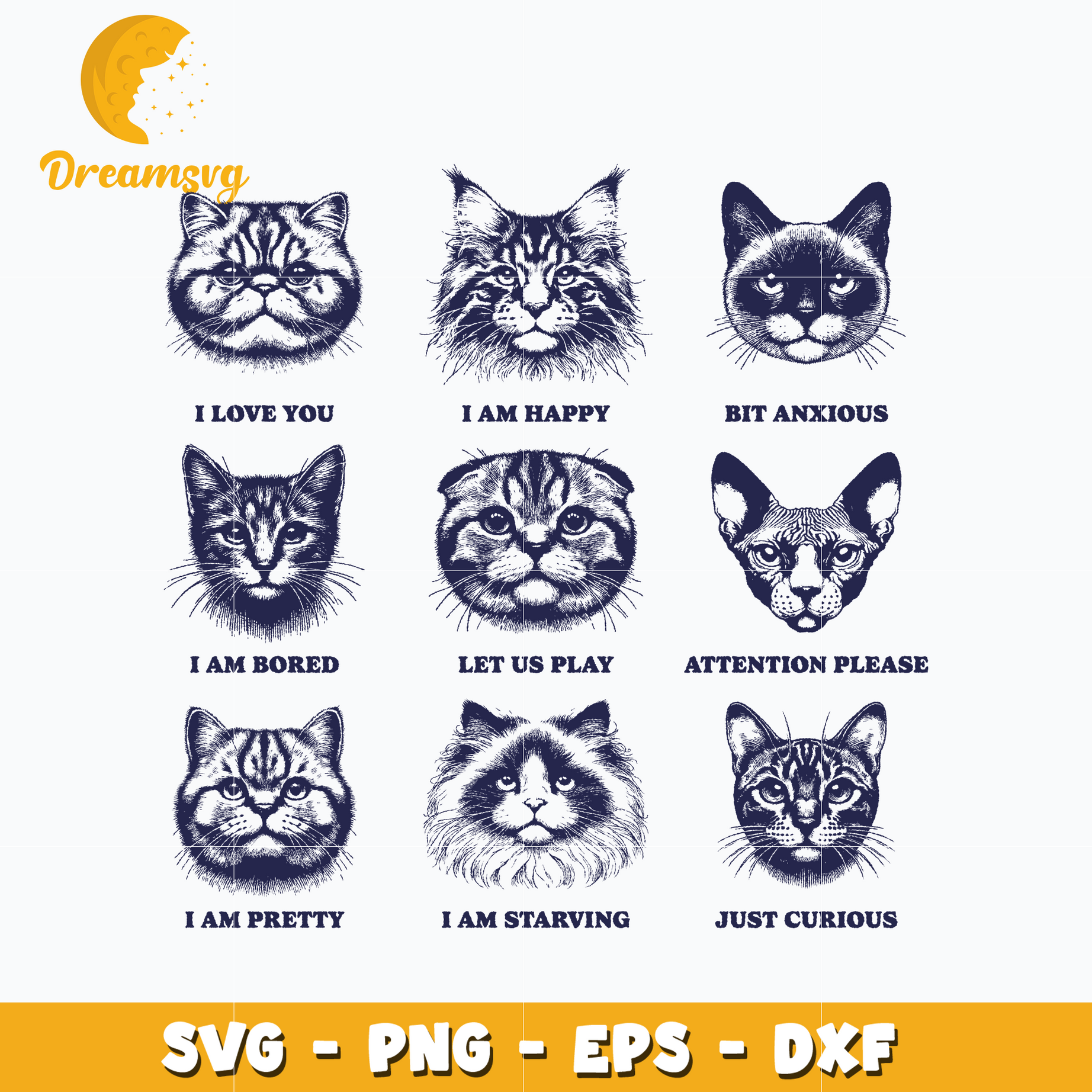 Cat total emotions SVG